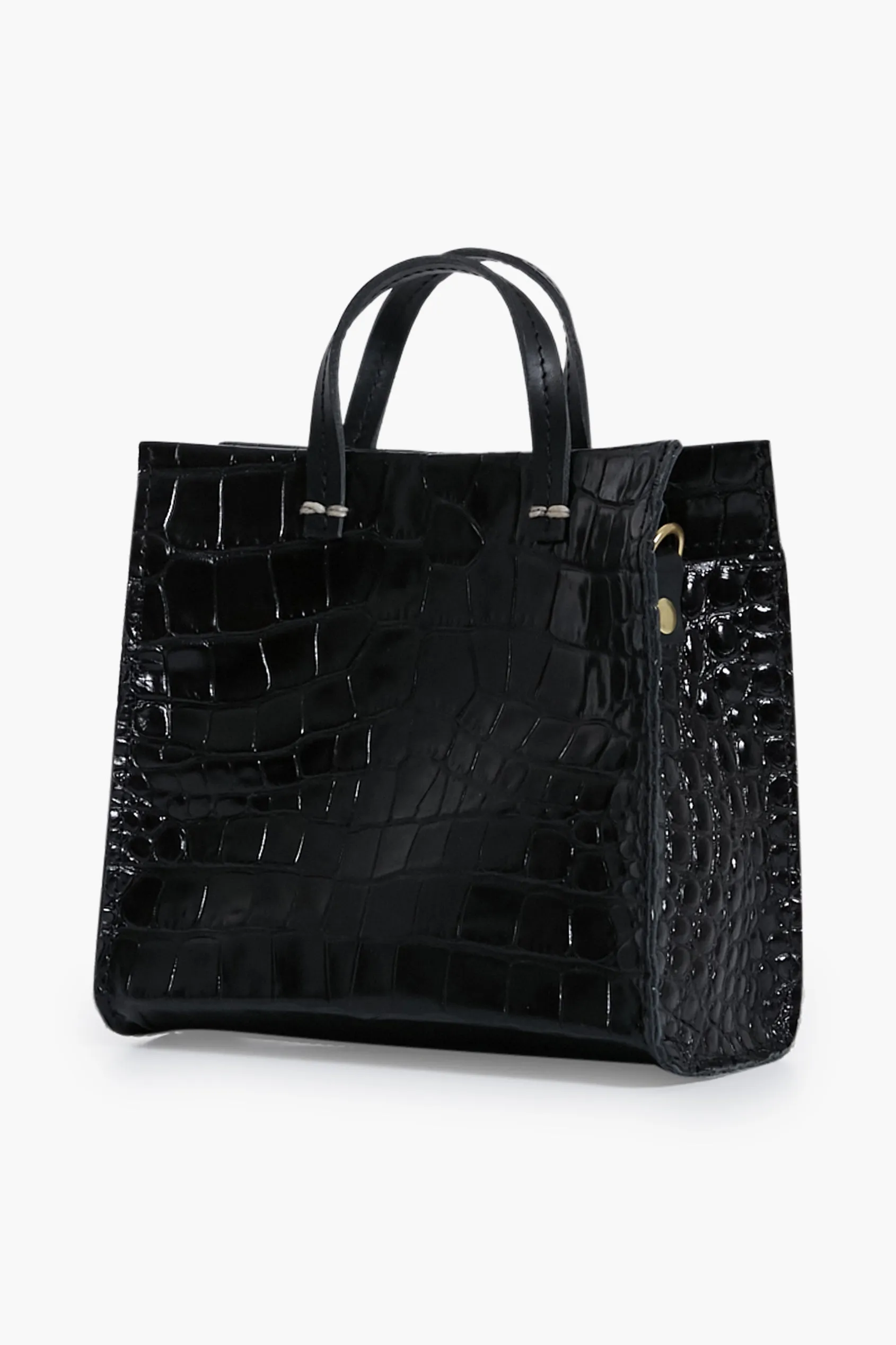 Black Croco Simple Tote Bebe sold by Tuckernuck product image thumbnail 4