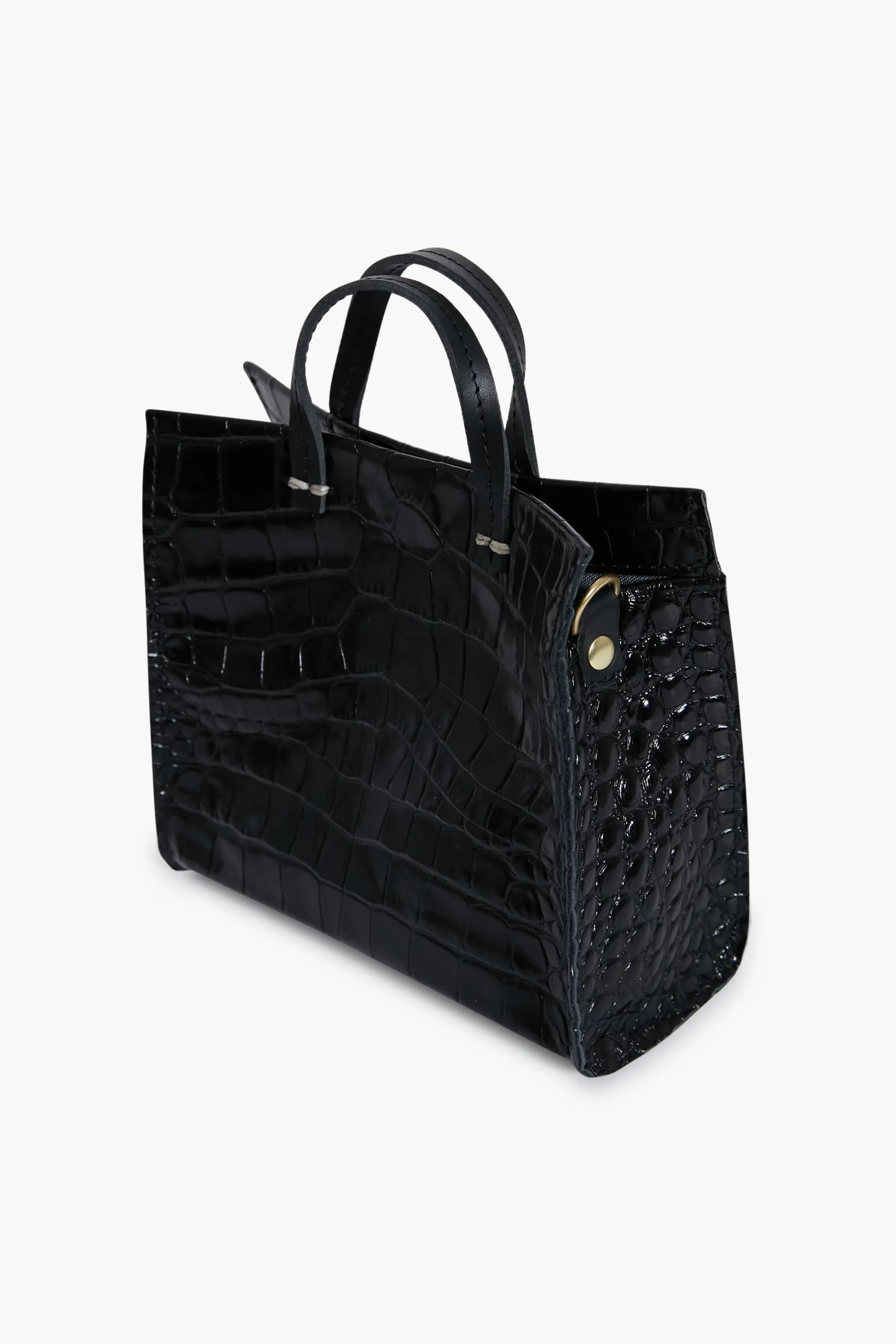 Black Croco Simple Tote Bebe sold by Tuckernuck product image thumbnail 5