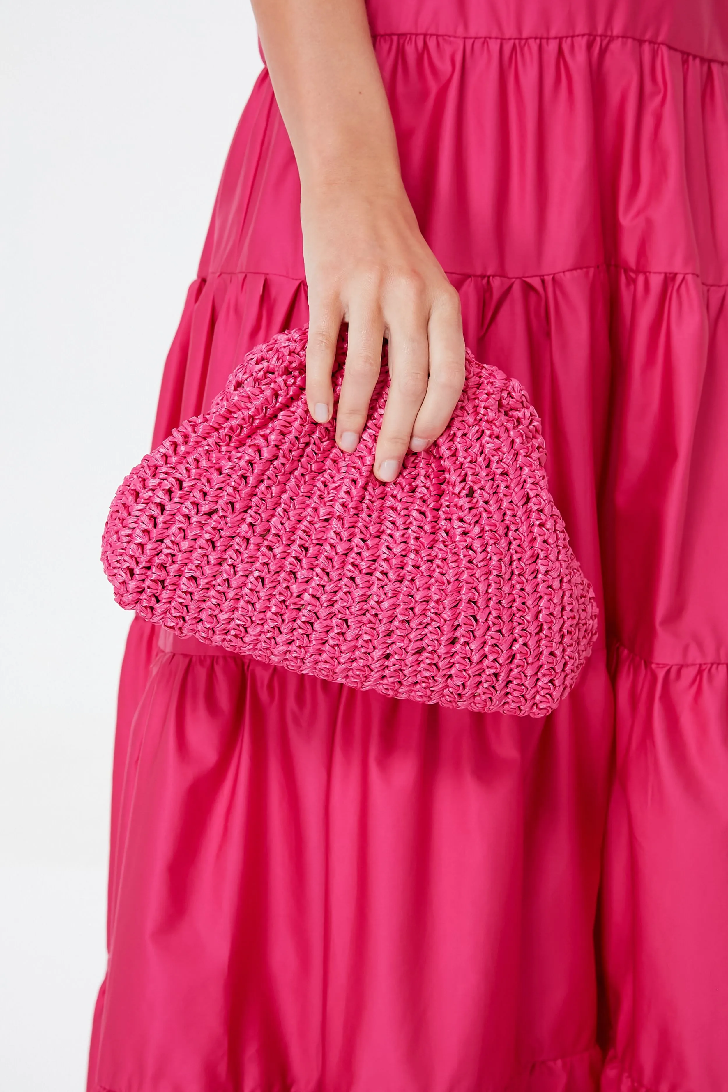 Fuchsia Mini Game Crochet Solid Clutch sold by Tuckernuck product image thumbnail 2
