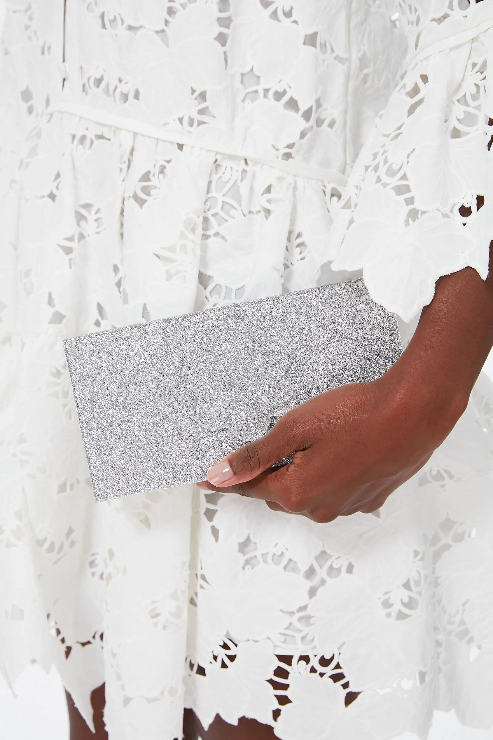 Silver Sparkle Flower Clutch sold by Tuckernuck product image thumbnail 2