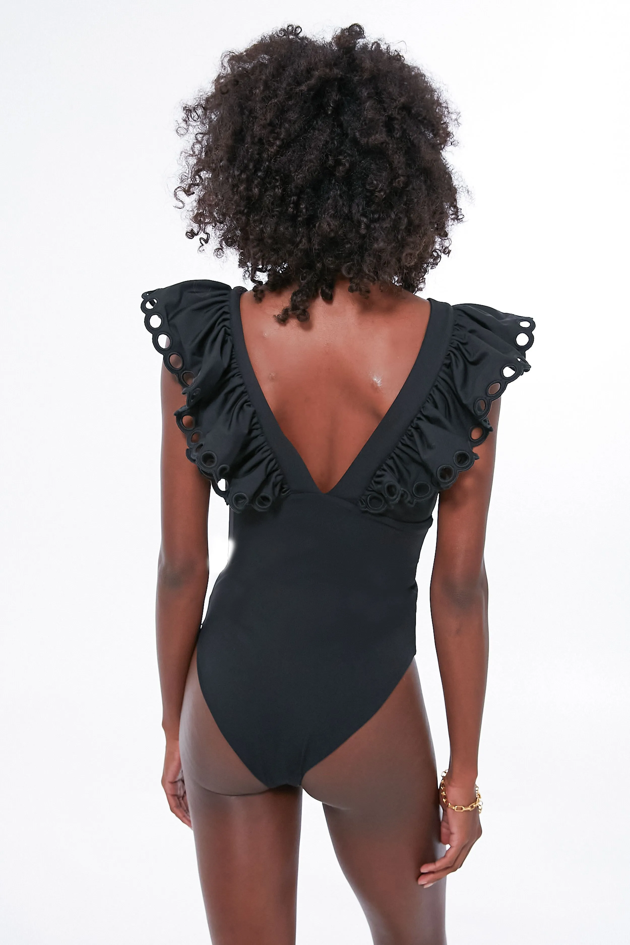 Black Siena Ruffle Scallop One Piece sold by Tuckernuck product image thumbnail 4