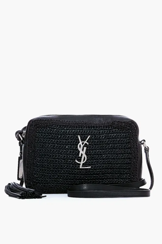 Saint Laurent Black Raffia Camera Bag sold by Tuckernuck
