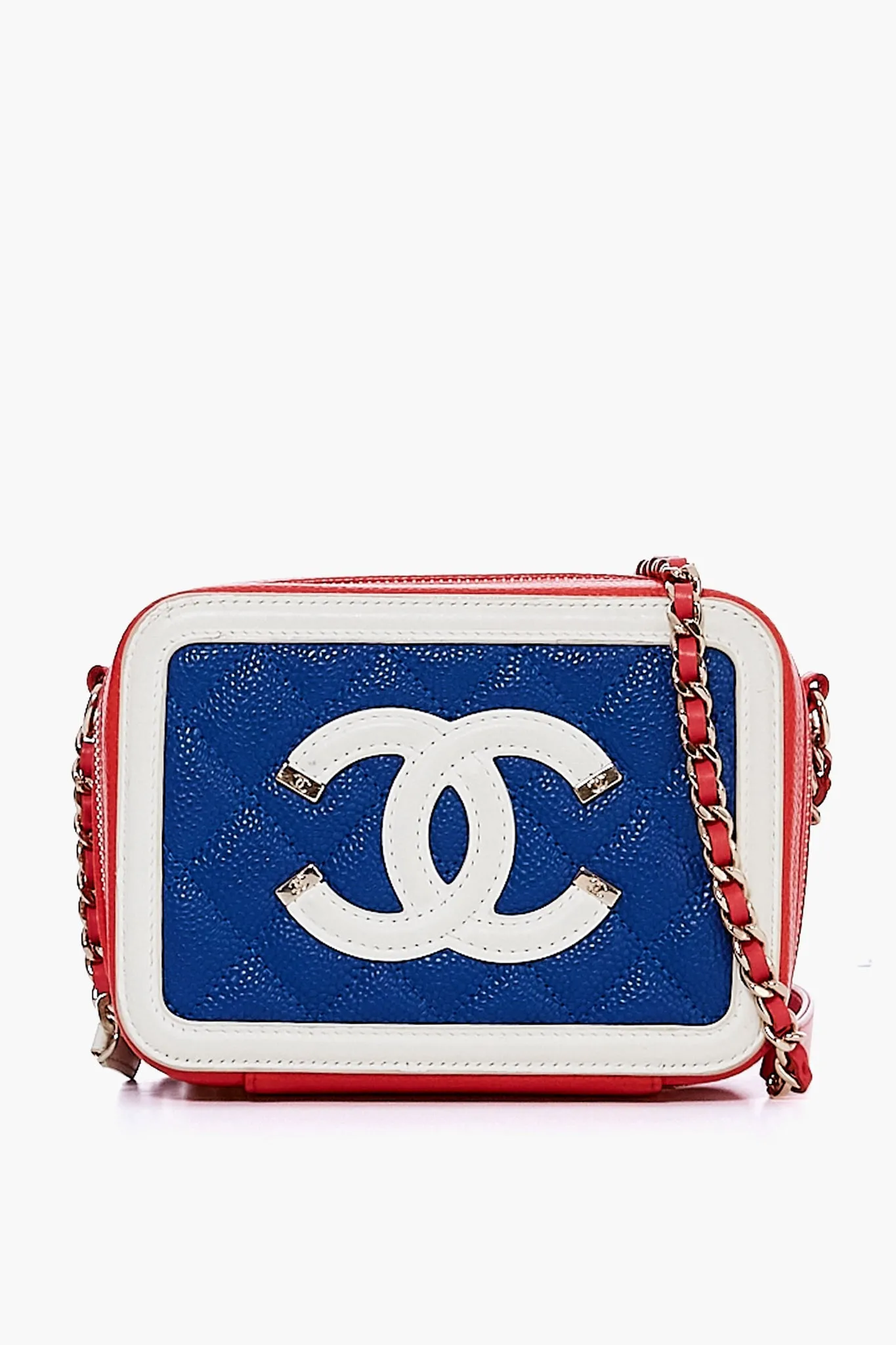 CHANEL Blue CC Filigree Caviar Crossbody sold by Tuckernuck