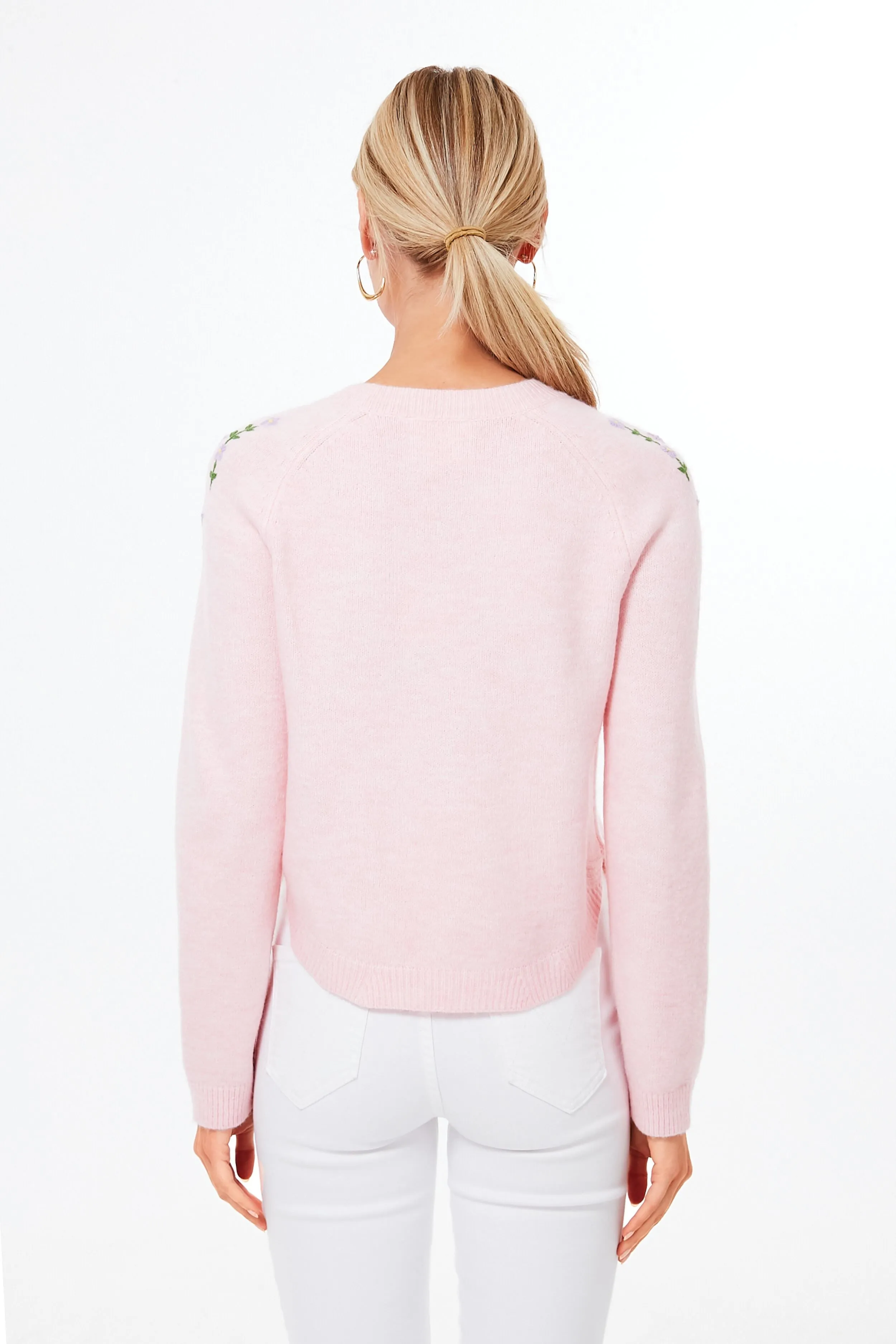 Pink Floral Embroidered Lilah Sweater sold by Tuckernuck product image thumbnail 4