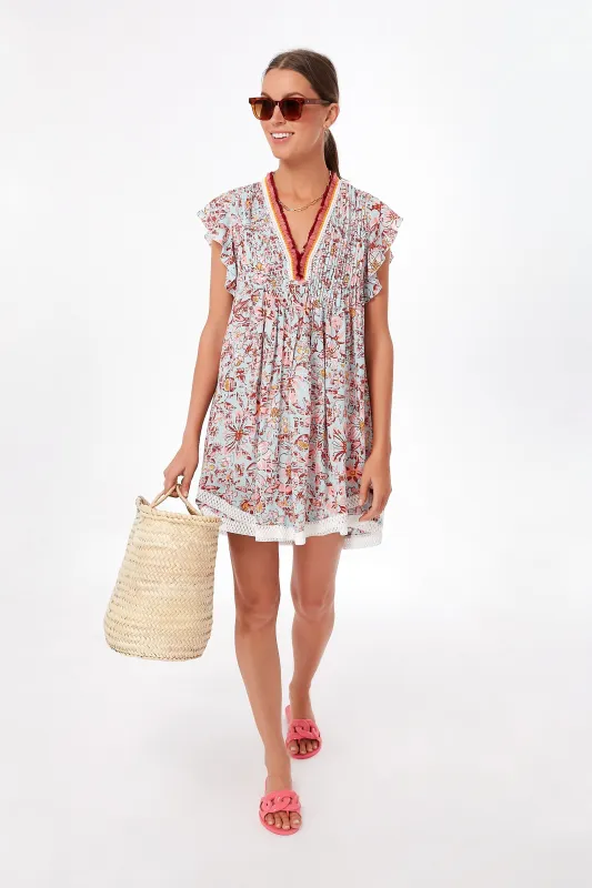 Sky Camelia Sasha V Mini Dress sold by Tuckernuck