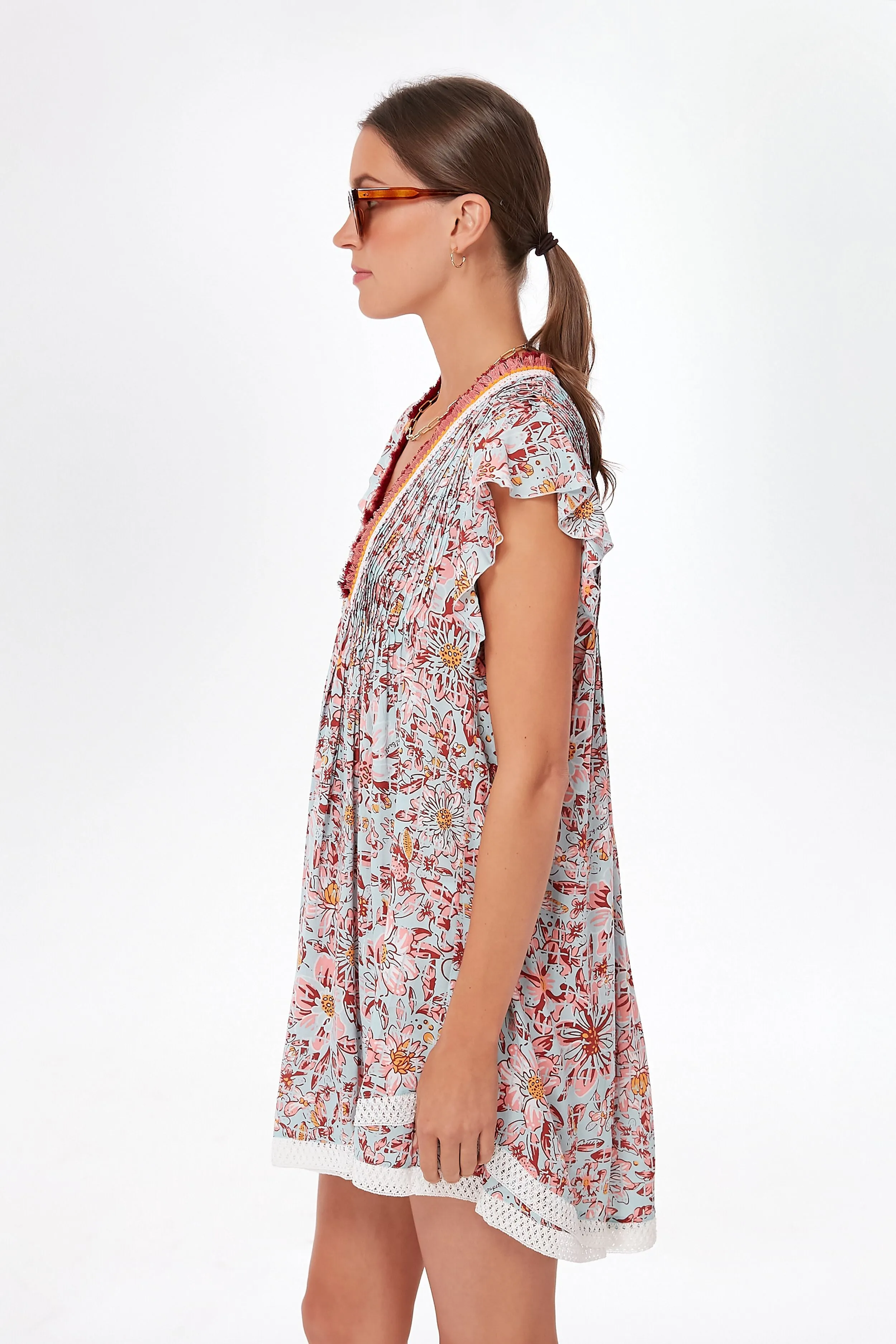 Sky Camelia Sasha V Mini Dress sold by Tuckernuck product image thumbnail 3