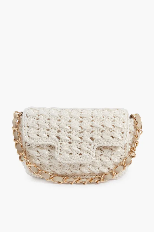Cream Woven Shoulder Bag made by Tuckernuck