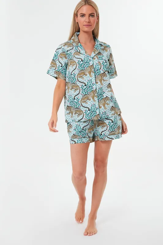 Mint Bagheera Leopard Short PJ Set sold by Tuckernuck