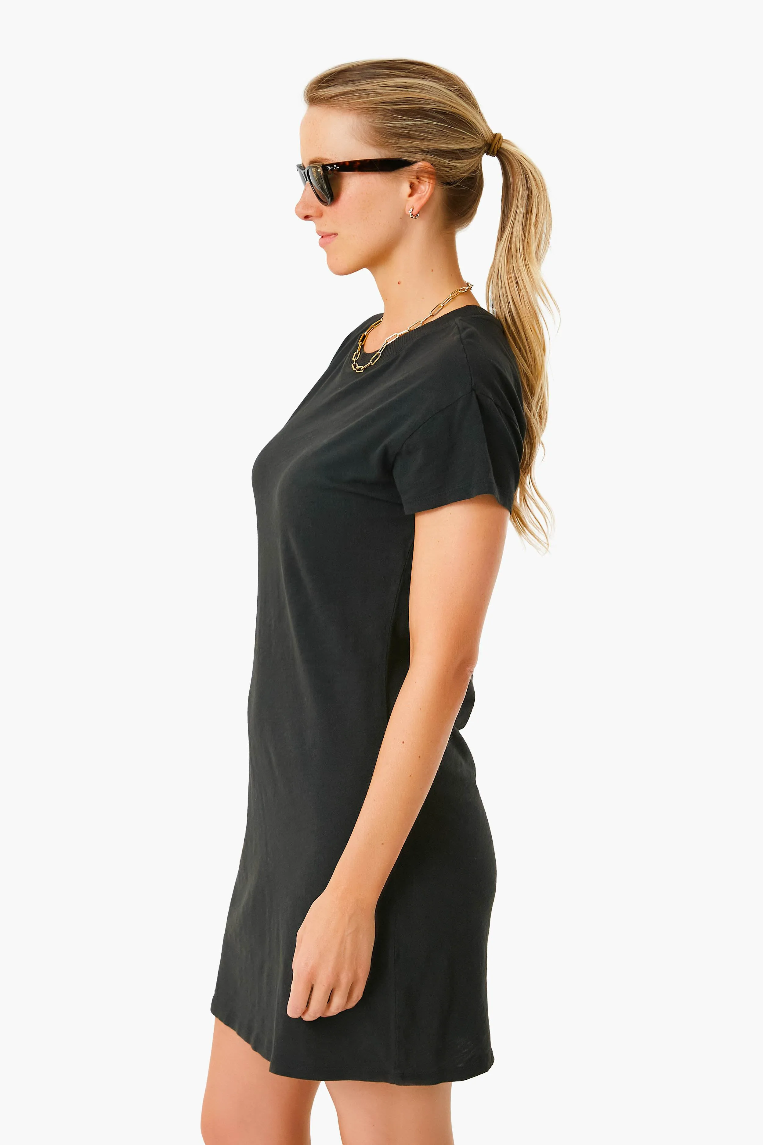 Black Modern Slub Tee Dress sold by Tuckernuck product image thumbnail 3