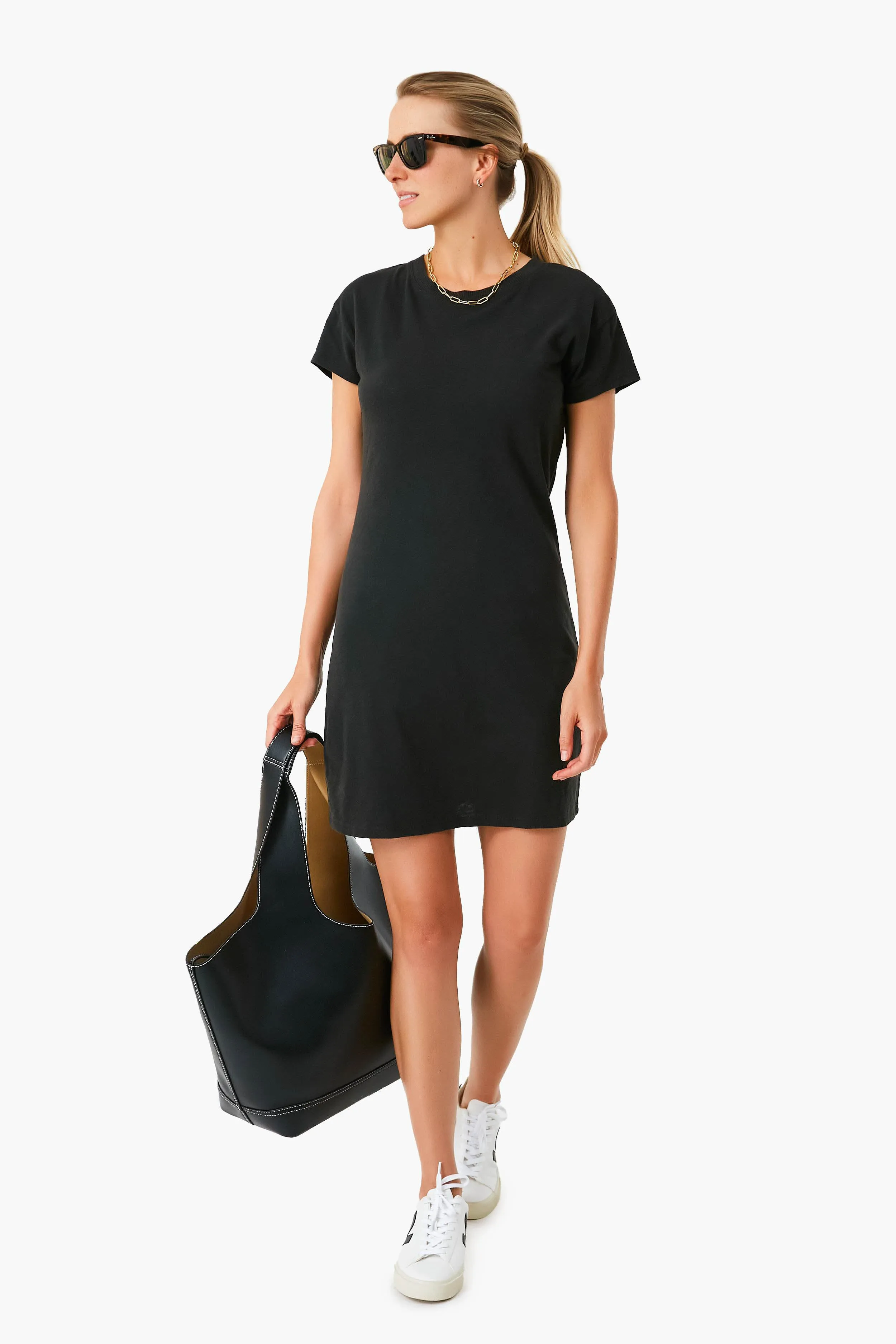 Black Modern Slub Tee Dress sold by Tuckernuck