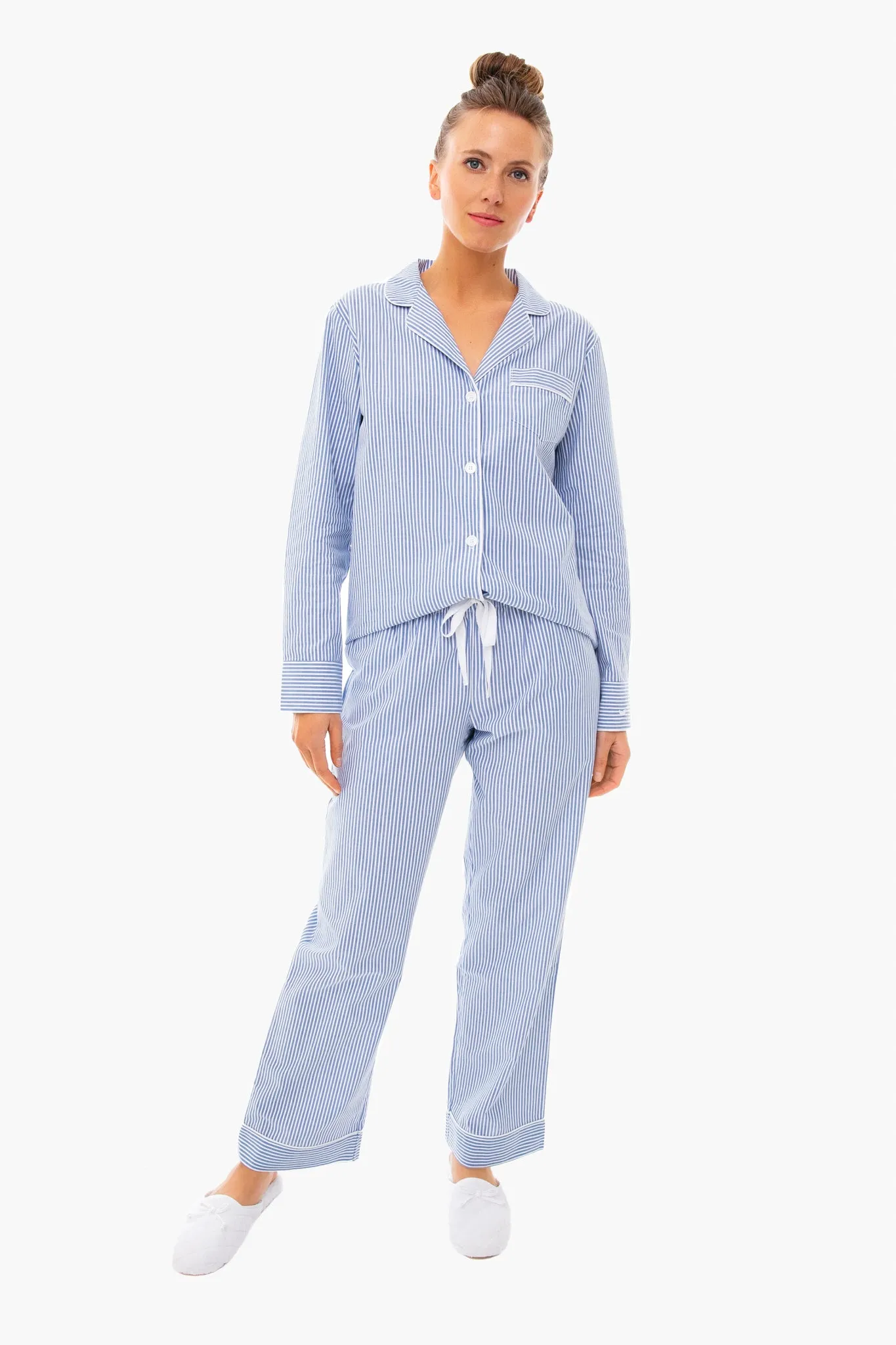 French Blue Seersucker Pajama Set sold by Tuckernuck