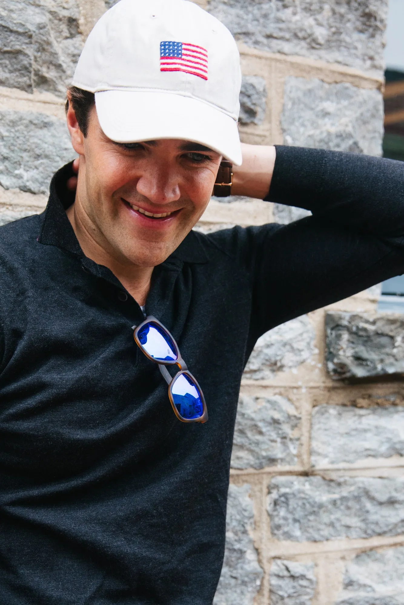 Stone American Flag Needlepoint Hat sold by Tuckernuck product image thumbnail 2