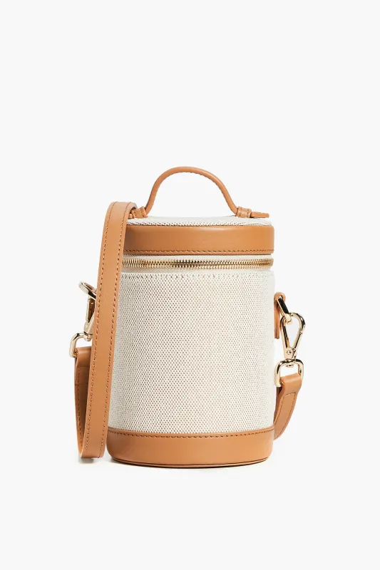 Scout Tan Leather and Canvas Crossbody Capsule Bag made by Tuckernuck