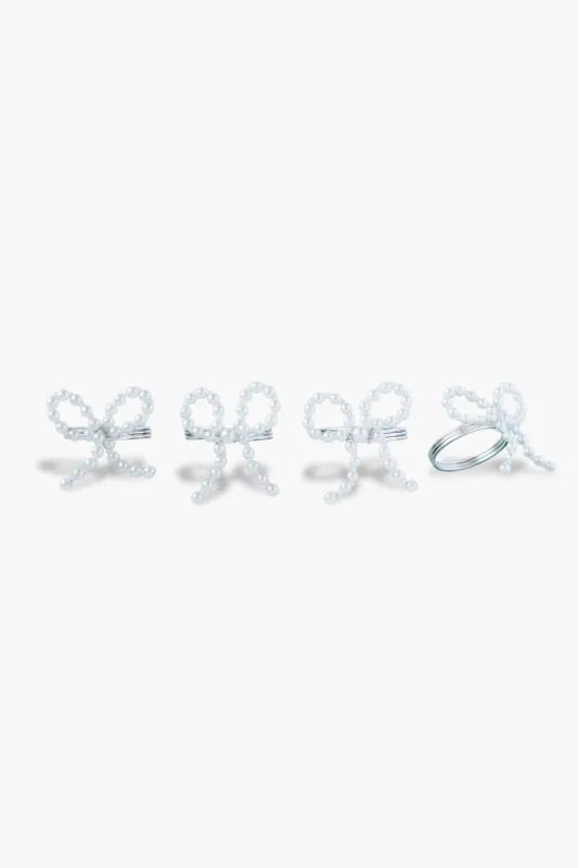 Pearl Bow Napkin Rings Set of 4 sold by Tuckernuck