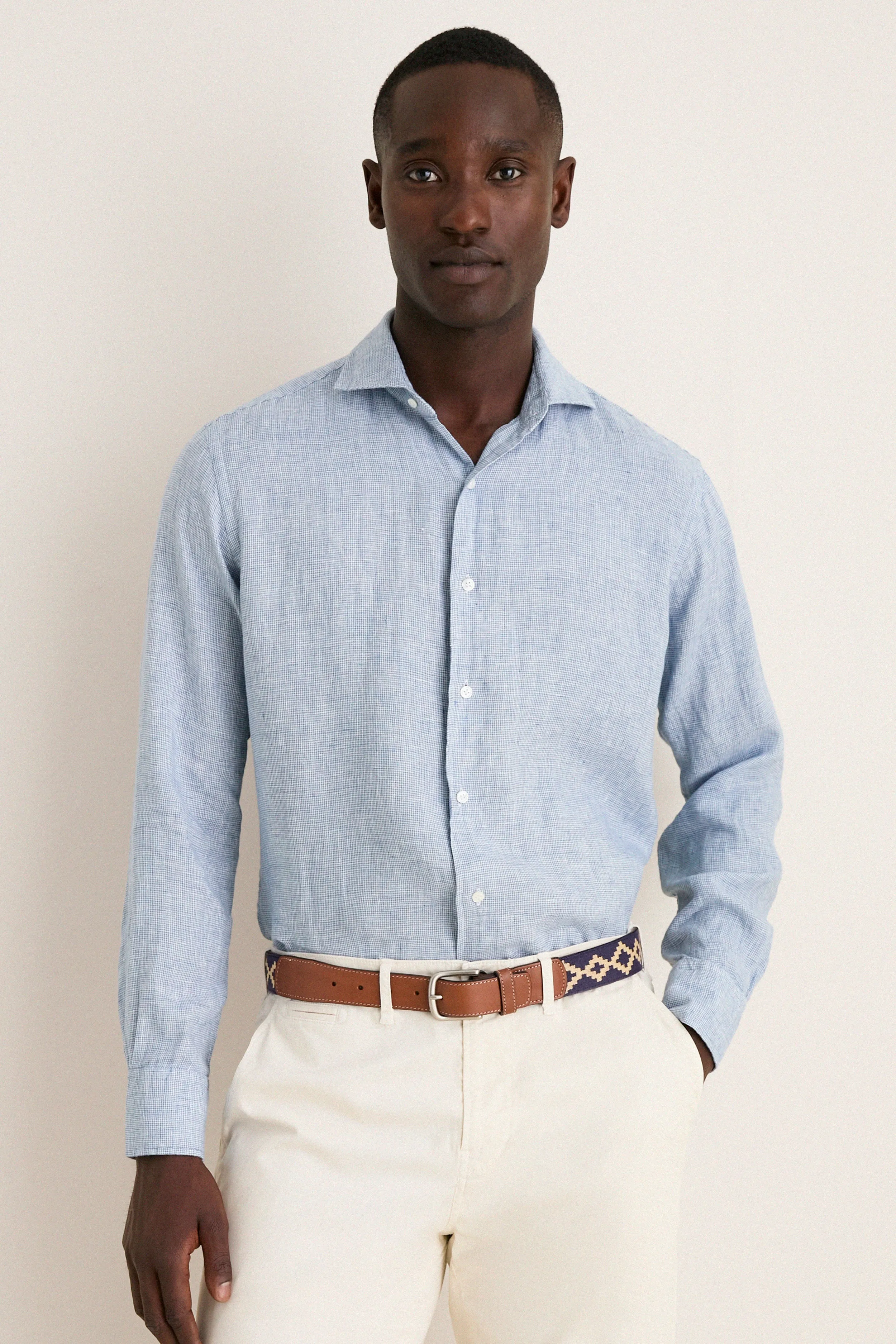 Storm Astino Lino Check Sport Shirt sold by Tuckernuck