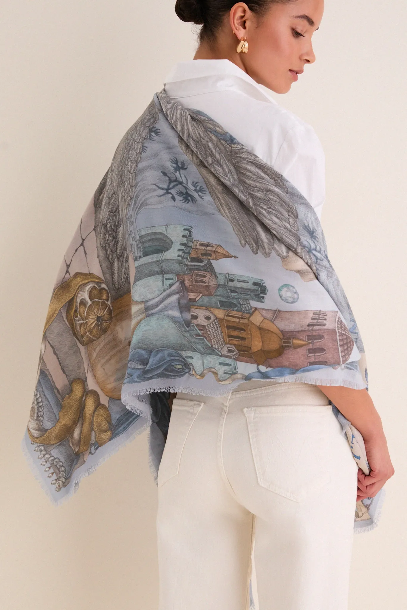 Crystal and Calcite Glass Swan Square Scarf sold by Tuckernuck product image thumbnail 4