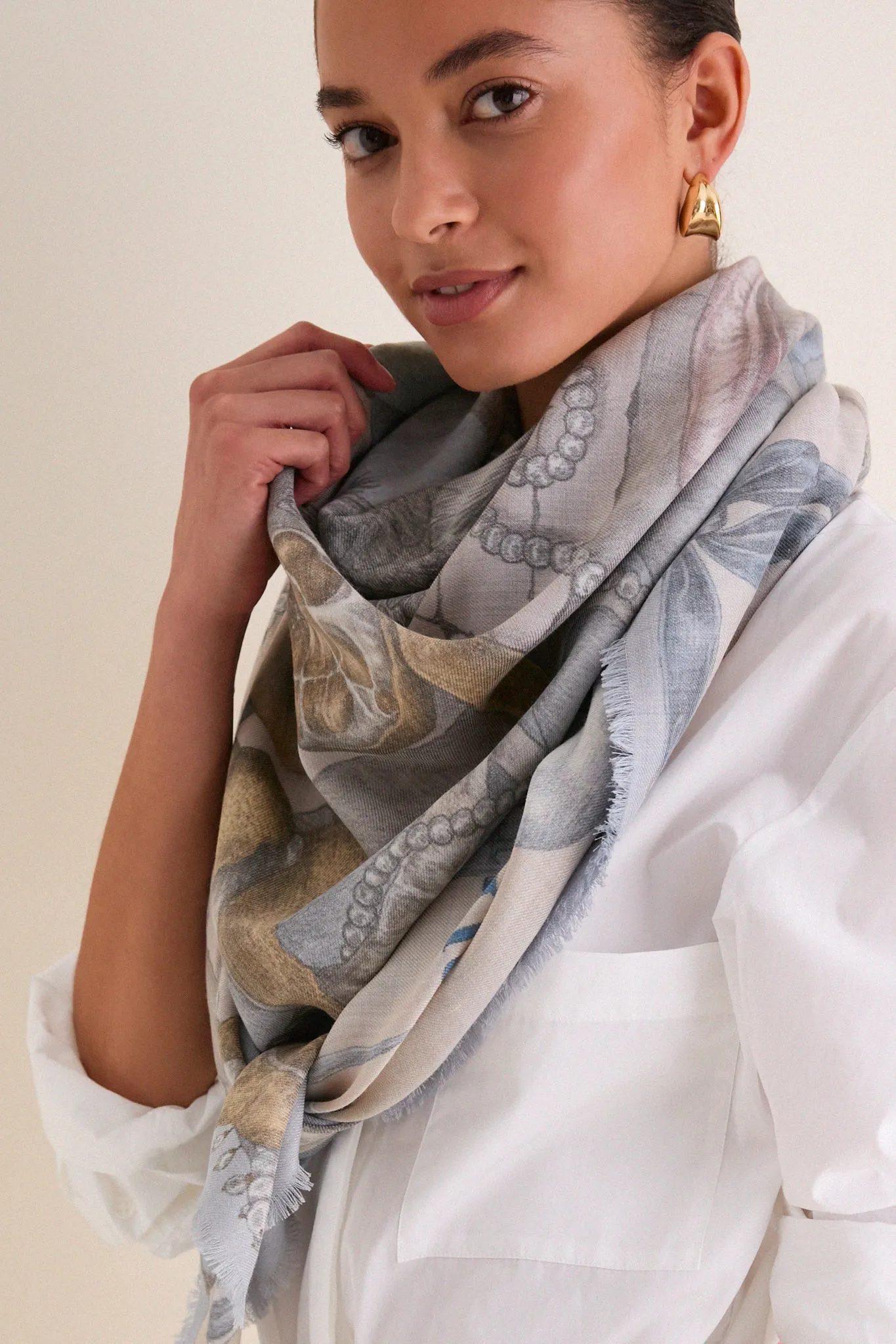Crystal and Calcite Glass Swan Square Scarf sold by Tuckernuck product image thumbnail 2