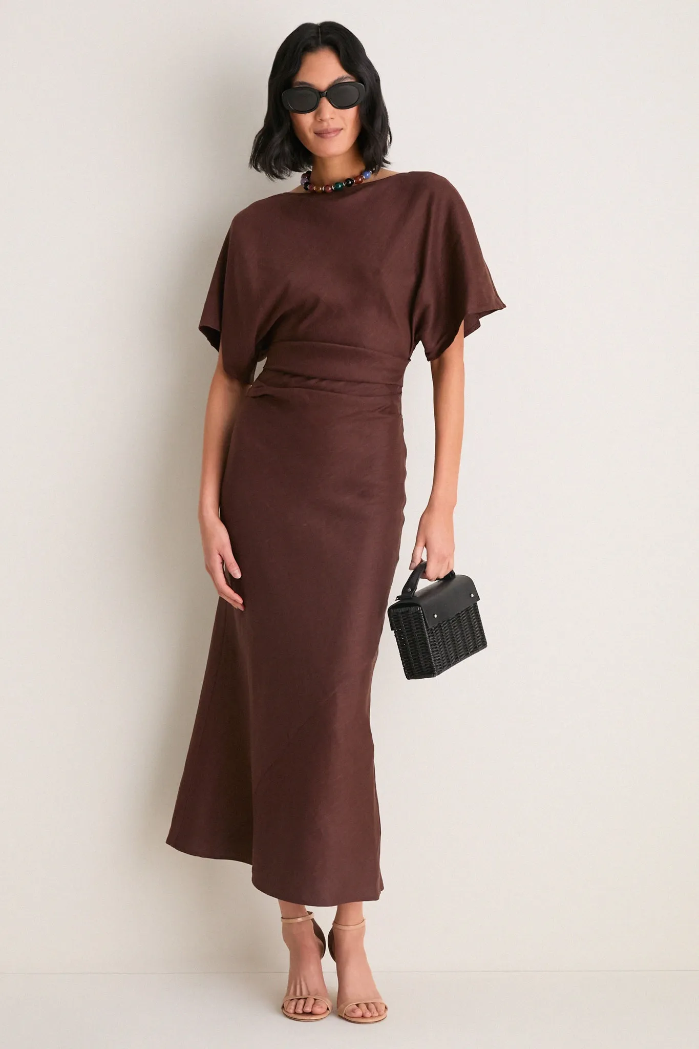 Dark Oak Amelie Linen Dress sold by Tuckernuck product image thumbnail 2