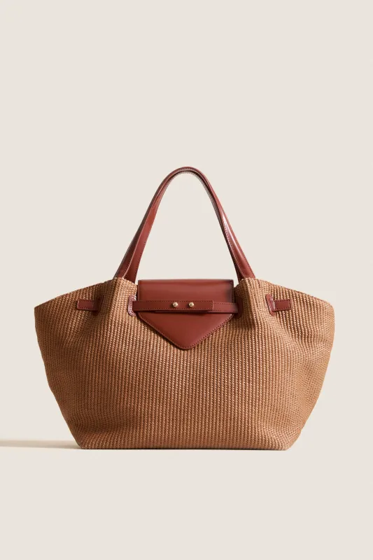 Cognac Raffia Blaine Tote made by Tuckernuck