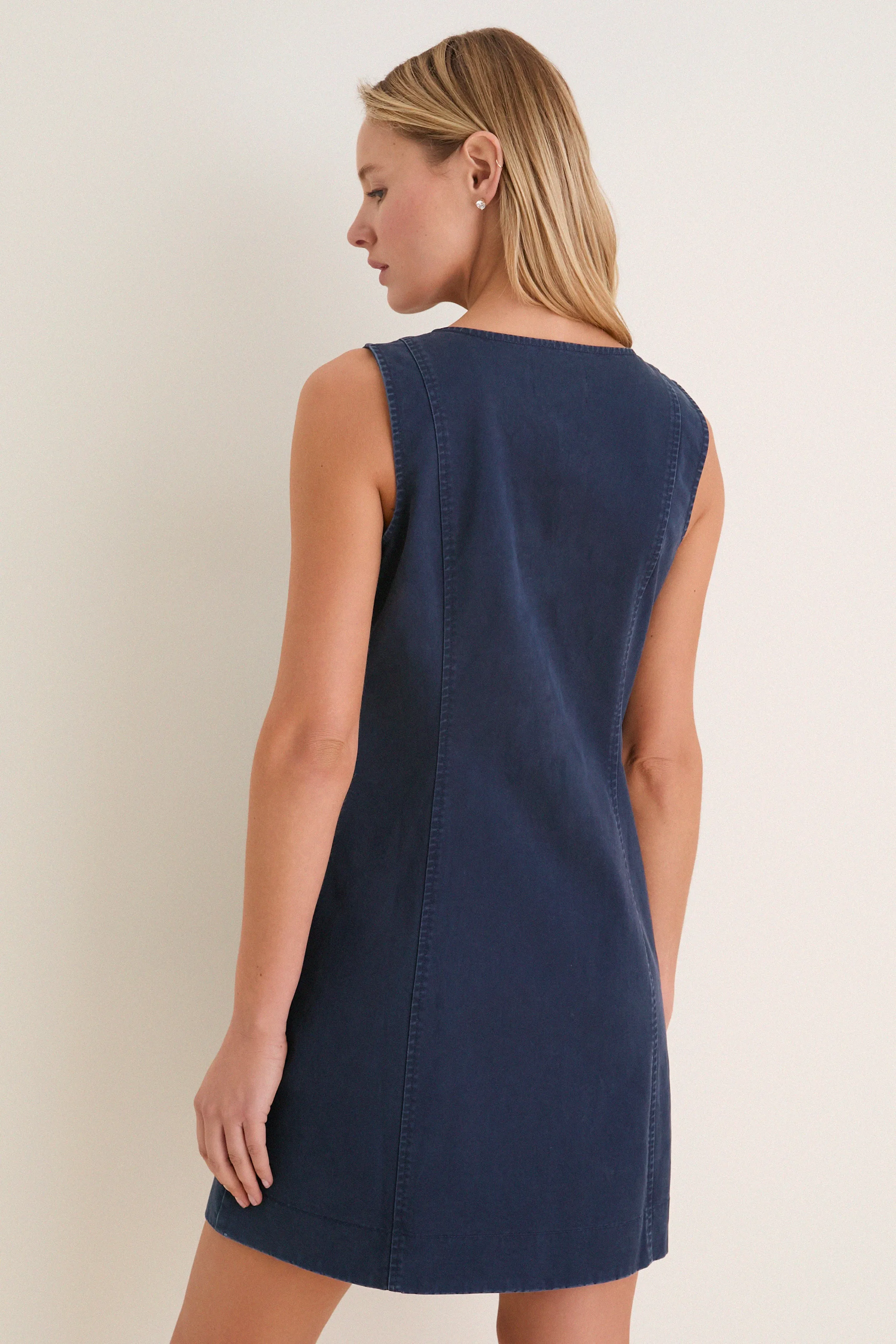 Navy Chino Rhoda Mini Dress sold by Tuckernuck product image thumbnail 4