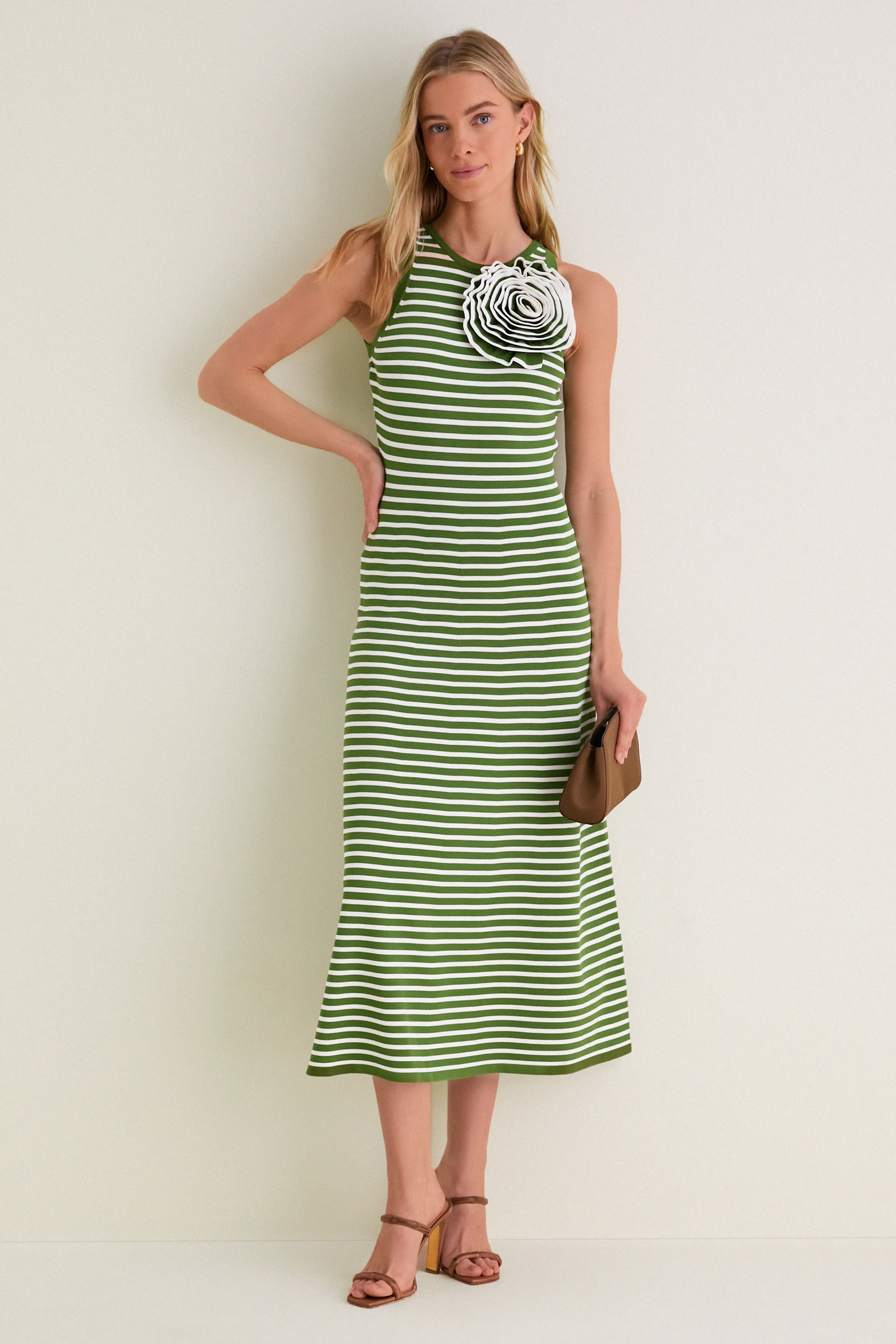 Cactus Multi Rose Detail Knit Halter Dress sold by Tuckernuck product image thumbnail 3