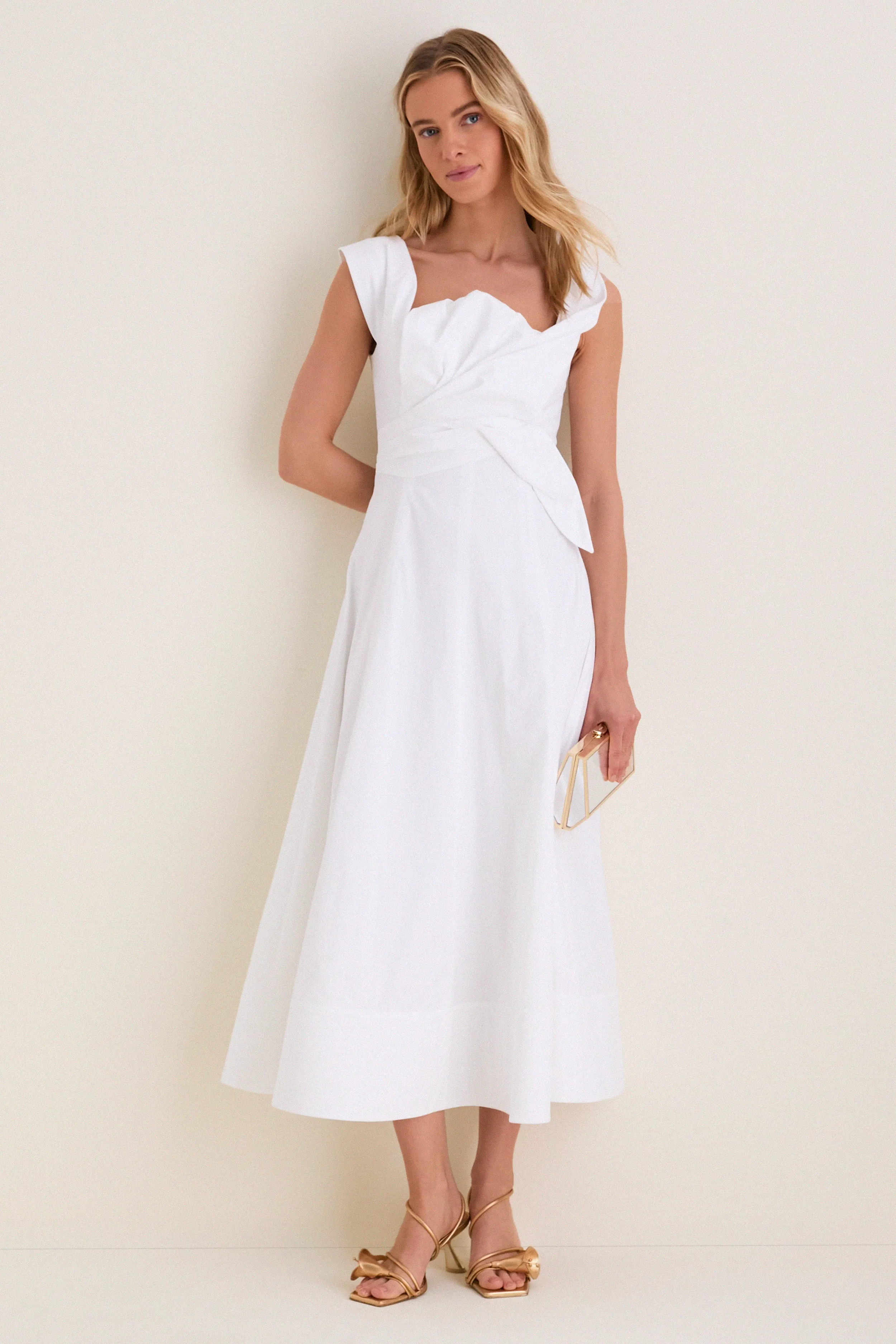 White Cotton Poplin 3D Floral Dress sold by Tuckernuck product image thumbnail 3