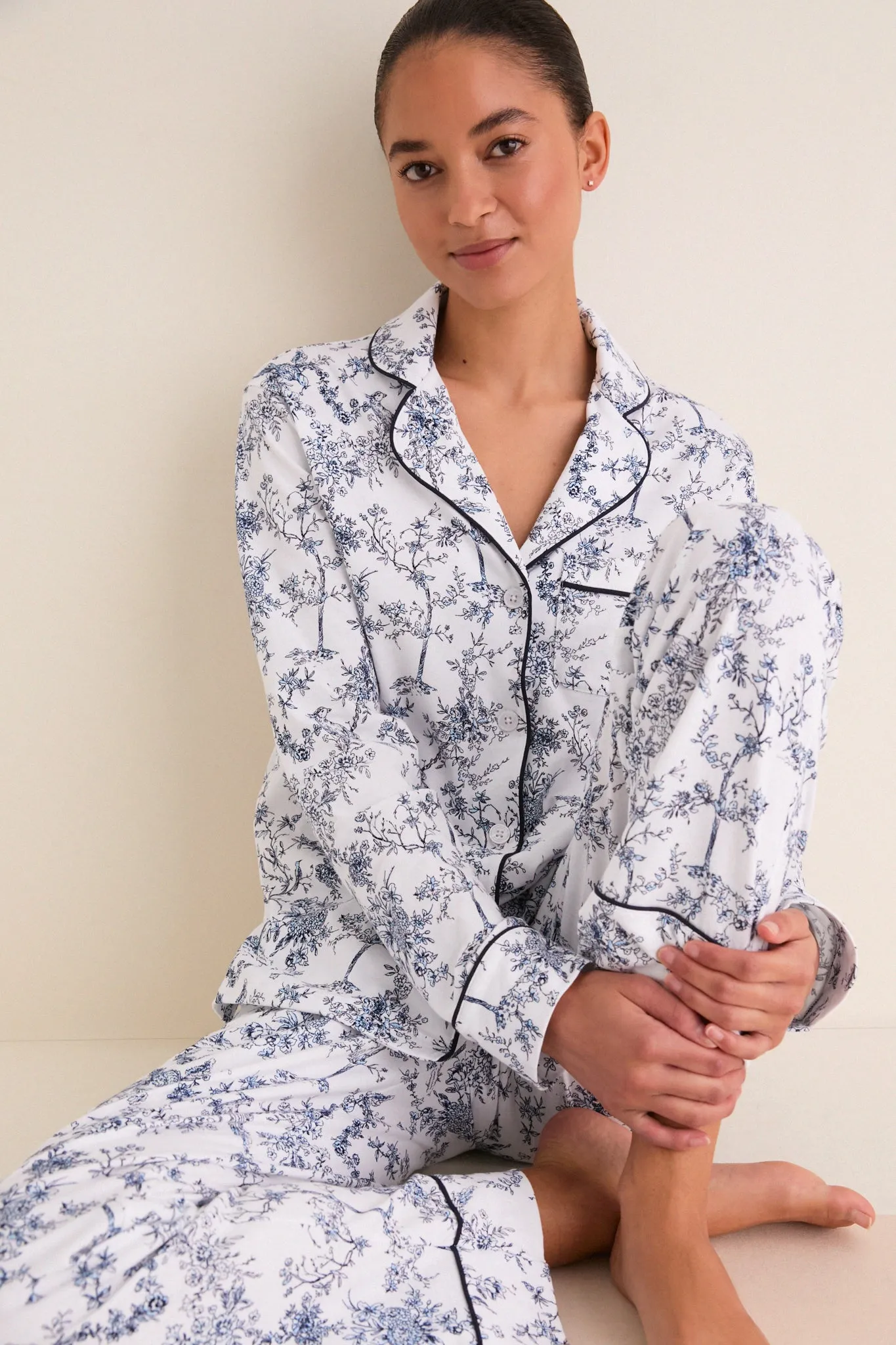 White Pima Cotton Timeless Toile Pajamas sold by Tuckernuck product image thumbnail 2