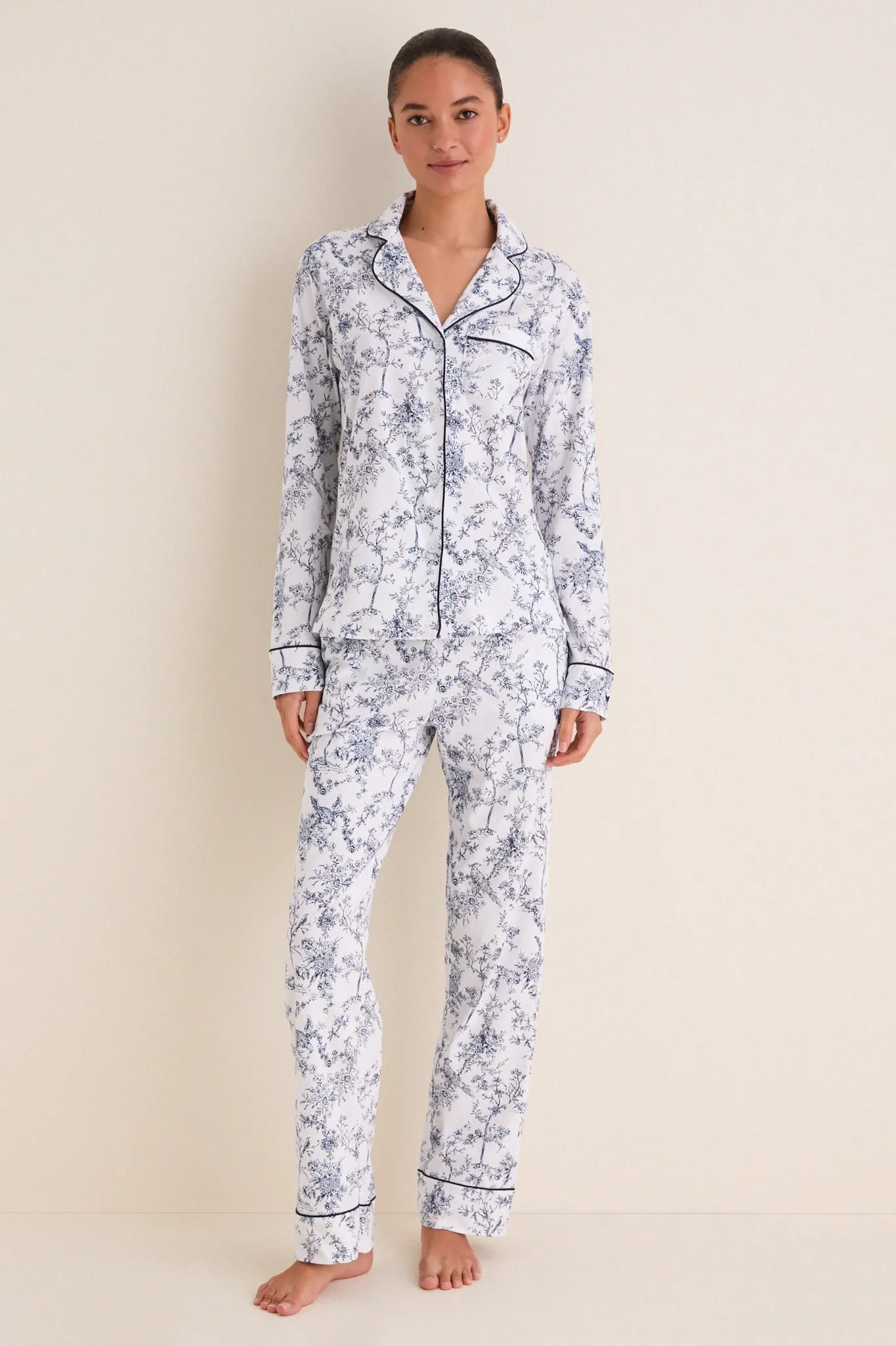 White Pima Cotton Timeless Toile Pajamas sold by Tuckernuck