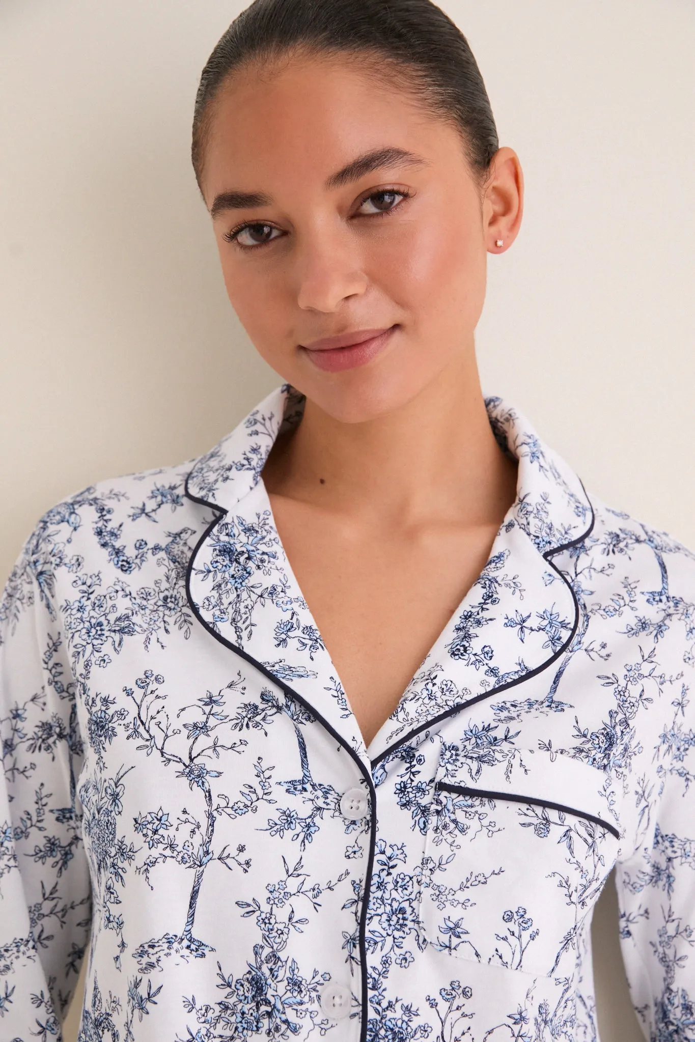 White Pima Cotton Timeless Toile Pajamas sold by Tuckernuck product image thumbnail 5