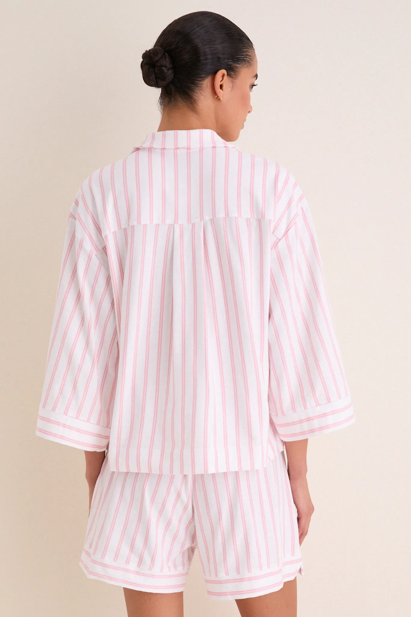 Pink Stripe Pima Cotton Olivia Short Set sold by Tuckernuck product image thumbnail 4