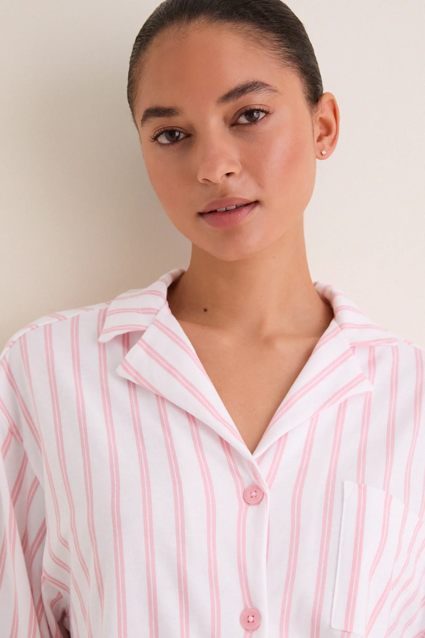 Pink Stripe Pima Cotton Olivia Short Set sold by Tuckernuck product image thumbnail 5