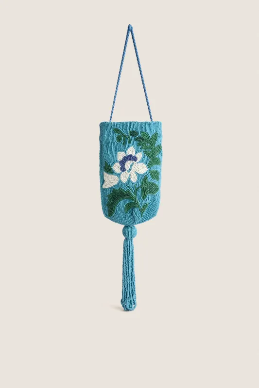Cerulean Floral Beaded Bag made by Tuckernuck
