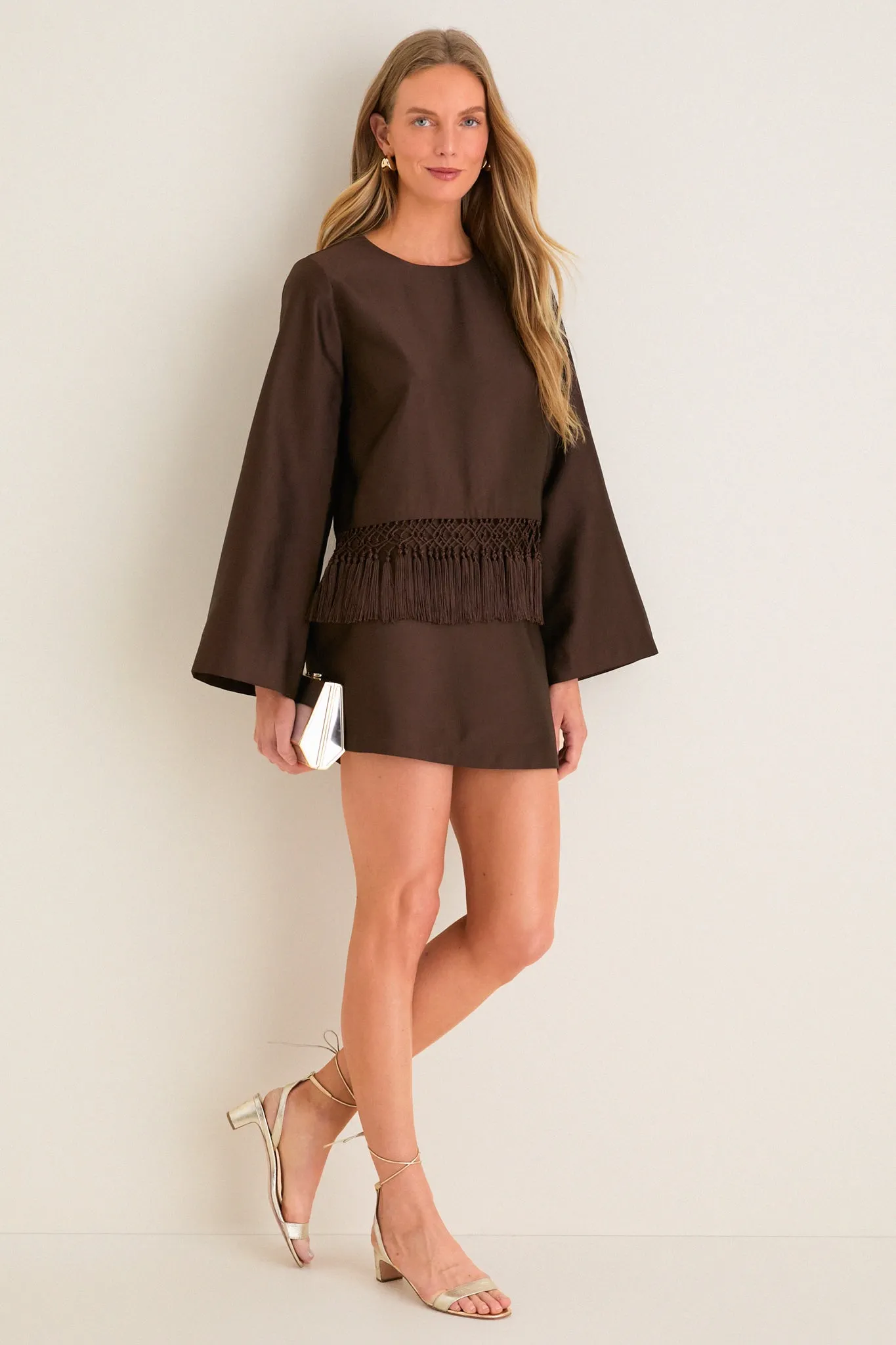 Chocolate Dupioni Maxine Tassel Top sold by Tuckernuck product image thumbnail 2