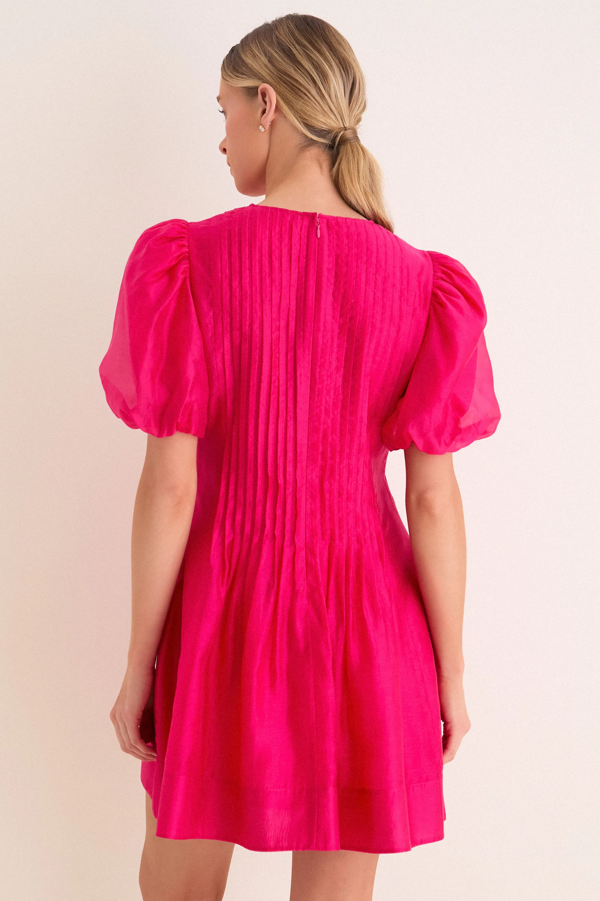 Hot Pink Taffeta Mere Mini Dress sold by Tuckernuck product image thumbnail 4