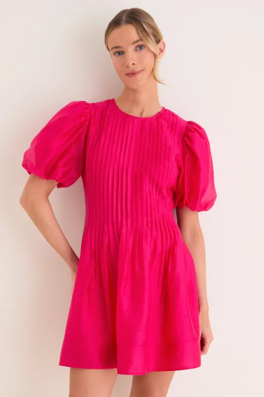Hot Pink Taffeta Mere Mini Dress made by Hyacinth House