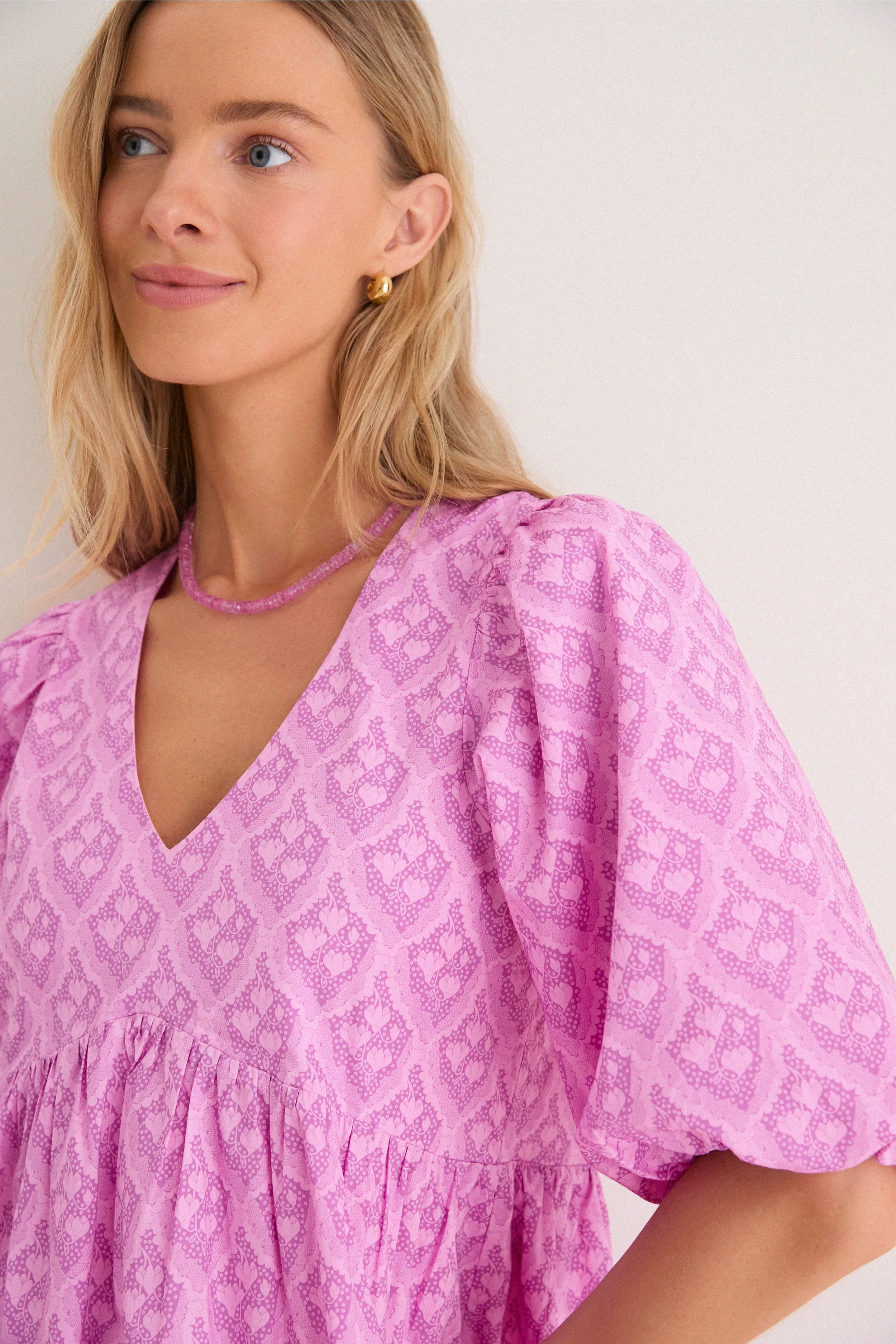 Pink Trellis Floral Patty Mini Dress sold by Tuckernuck product image thumbnail 5