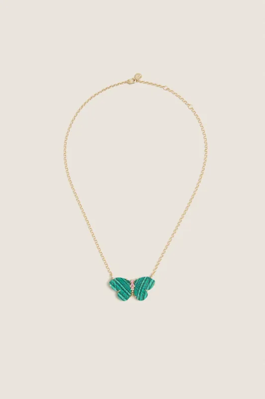 Freedom Stone Butterfly Necklace in Malachite sold by Tuckernuck