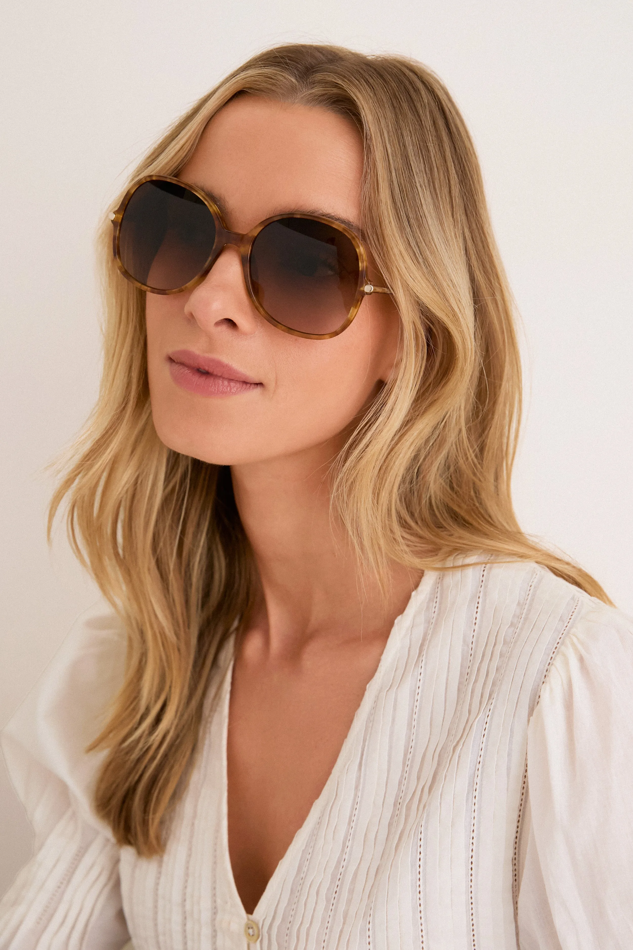 Shiny Havana Blonde Small Spot Tubolar Sunglasses sold by Tuckernuck product image thumbnail 2