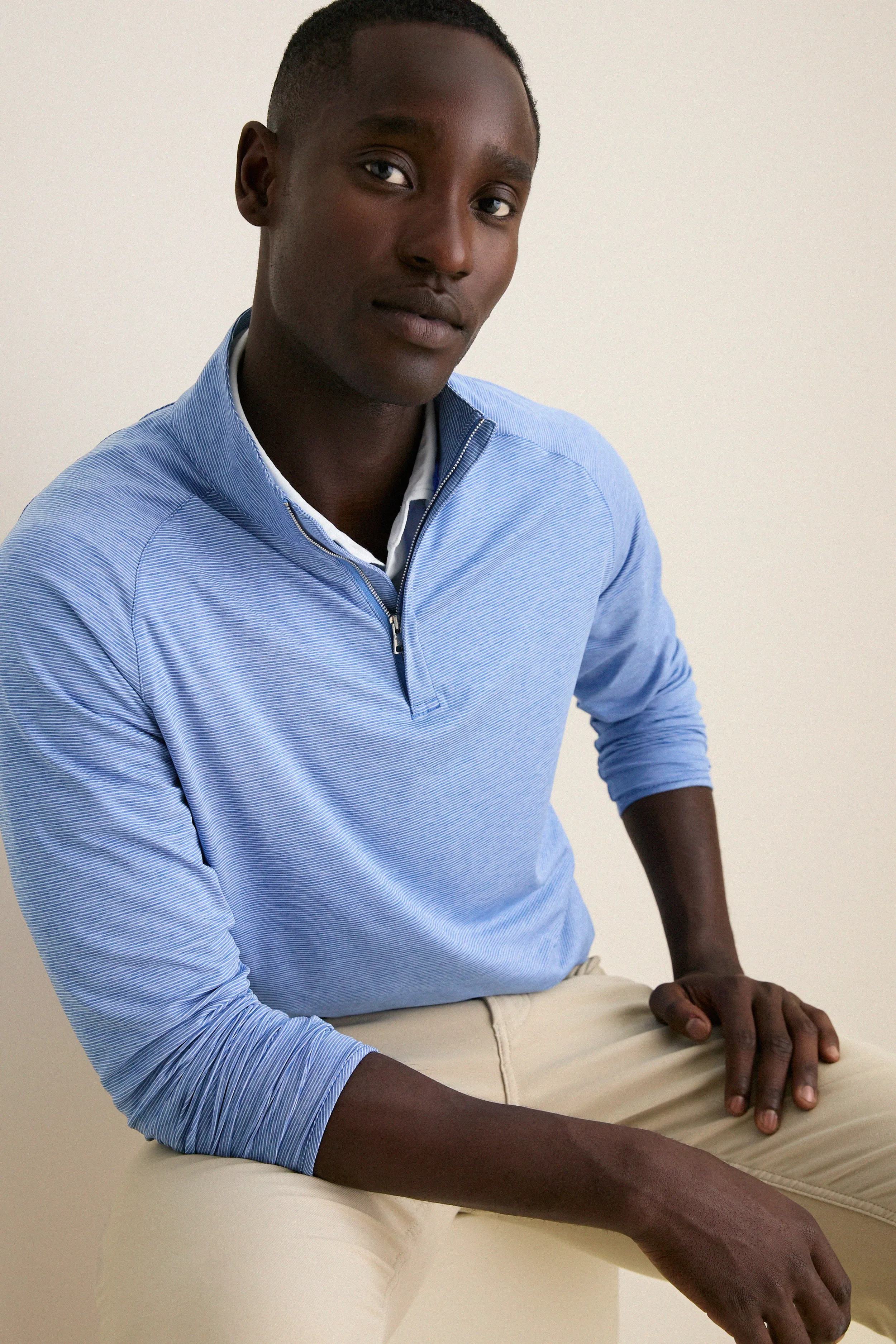 Dust Blue Stealth Stripe Performance Quarter Zip sold by Tuckernuck product image thumbnail 5