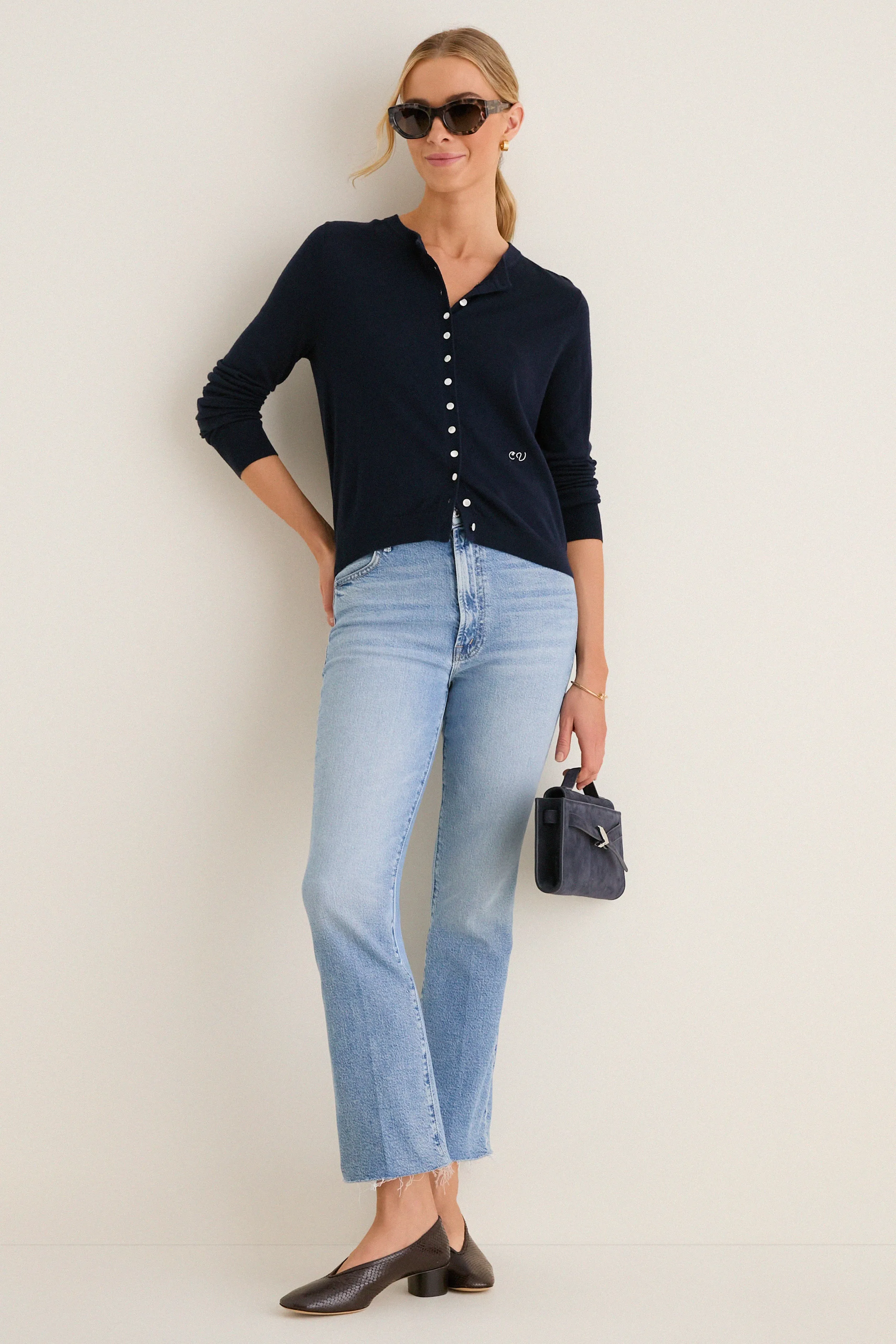 Cosmic Blue Gayia Reace Sunglasses sold by Tuckernuck product image thumbnail 3