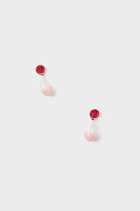 Pastel Glass Lady in Red Earrings made by Tuckernuck