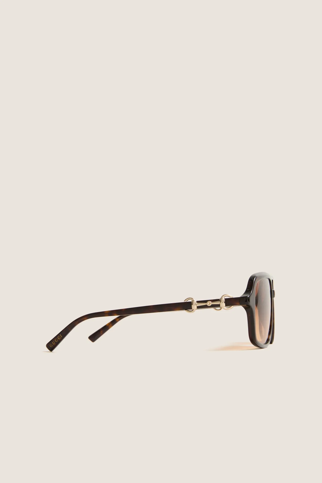 Shiny Dark Havana Horsebit Sunglasses sold by Tuckernuck product image thumbnail 3