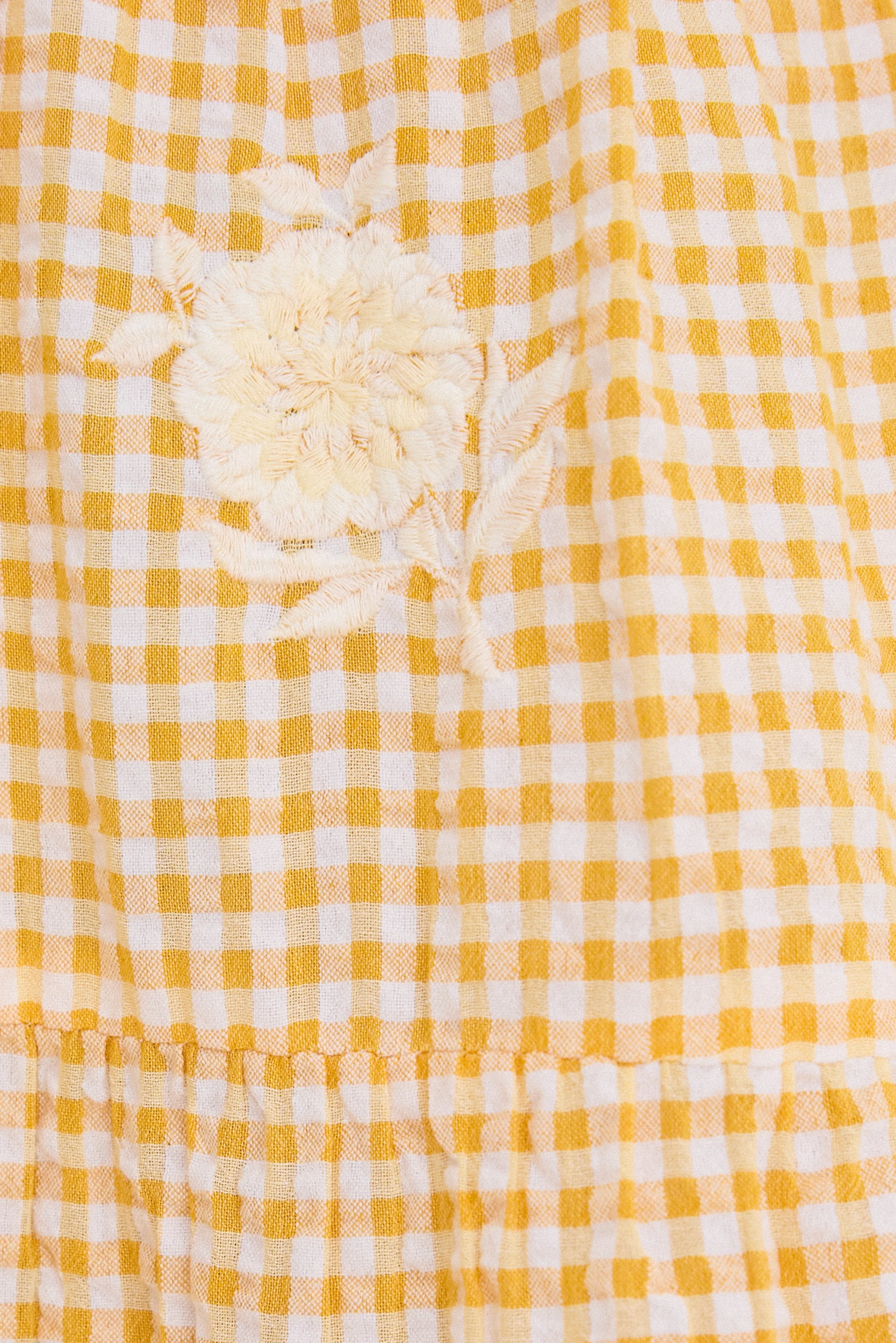 Honey Gingham Embroidered Long Sleeve Salty Paloma Caftan sold by Tuckernuck product image thumbnail 4