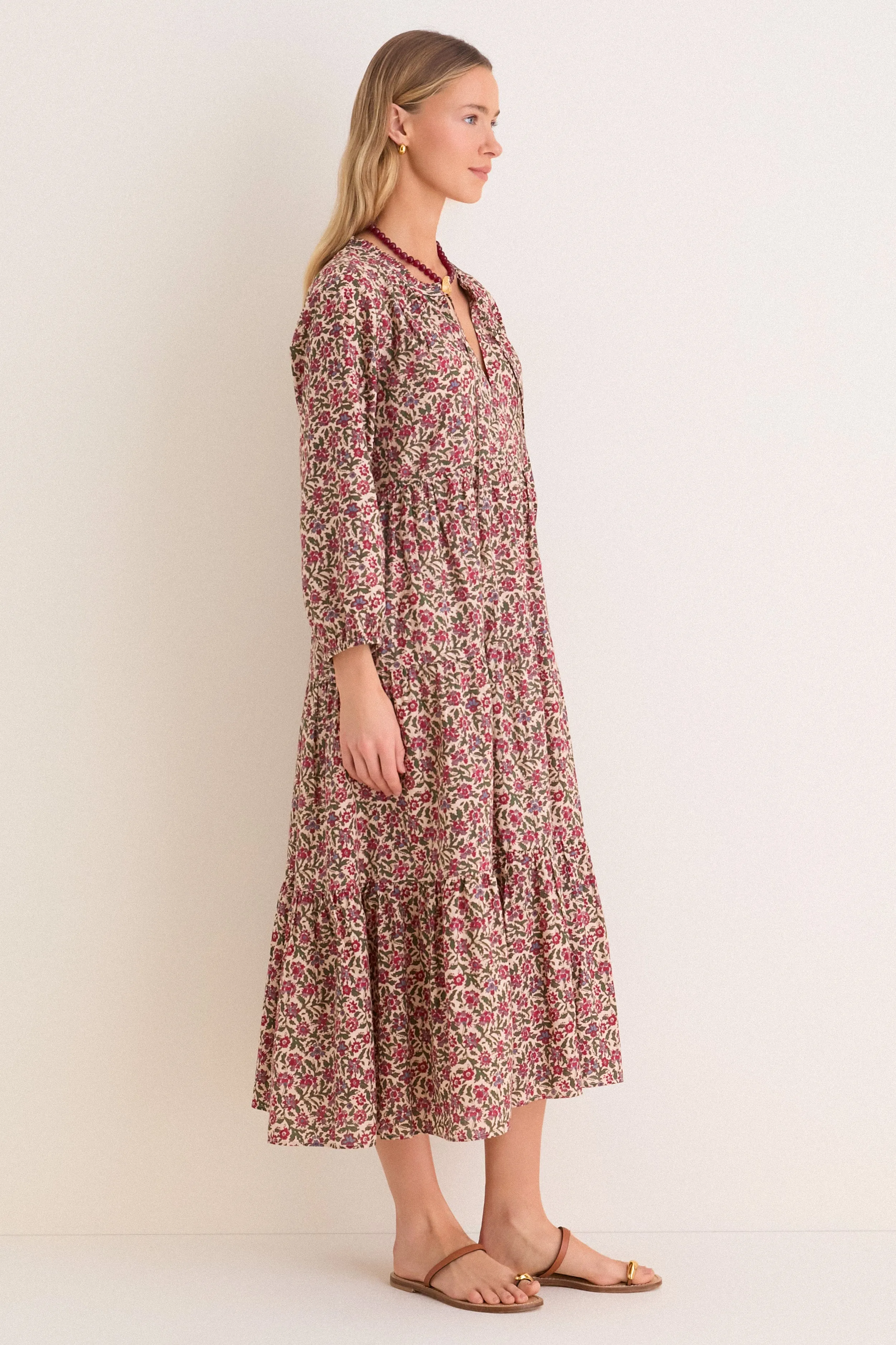 Framboise Floral Long Sleeve Salty Paloma Caftan sold by Tuckernuck product image thumbnail 5