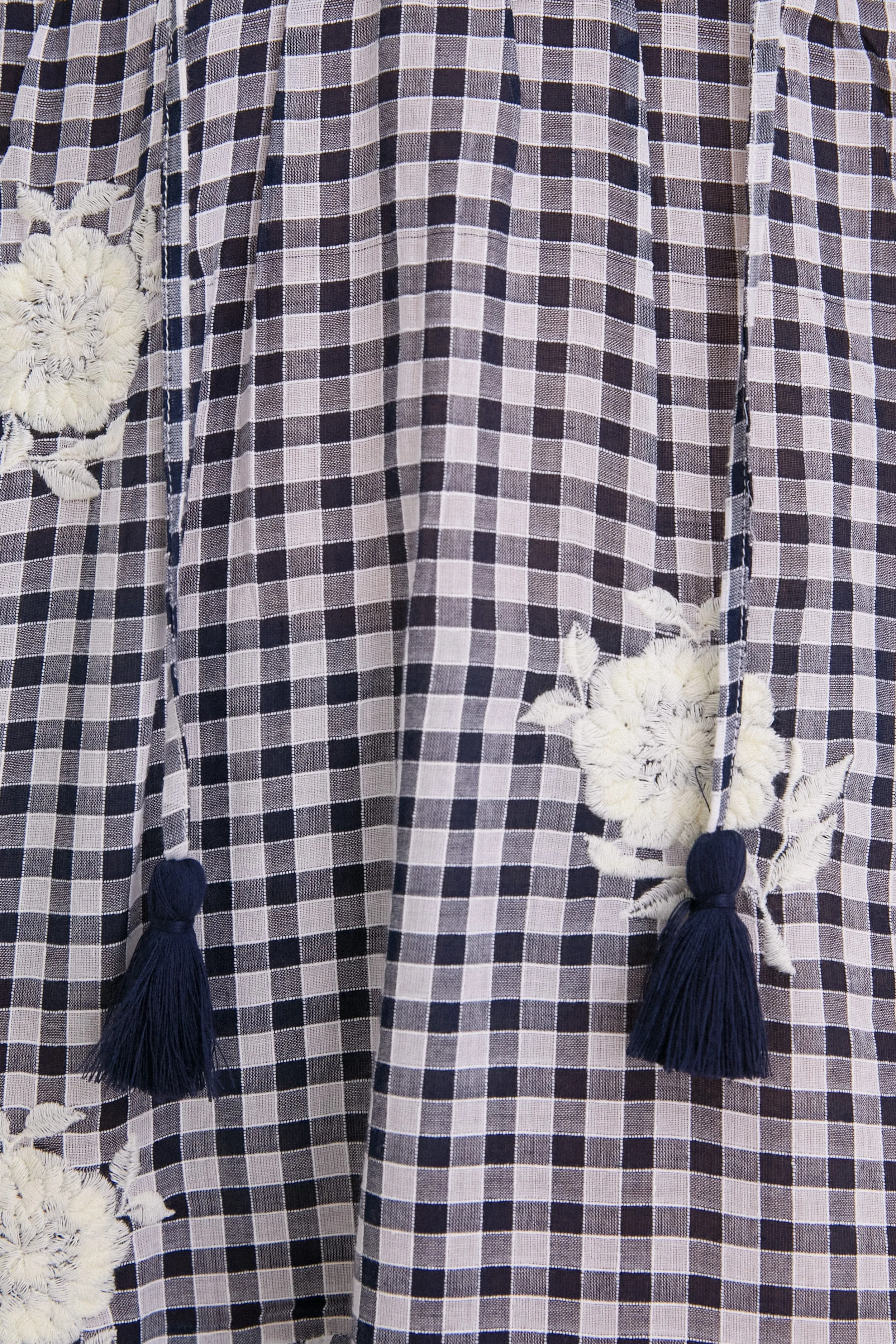 Sapphire Gingham Embroidered Sleeveless Salty Paloma Caftan sold by Tuckernuck product image thumbnail 4