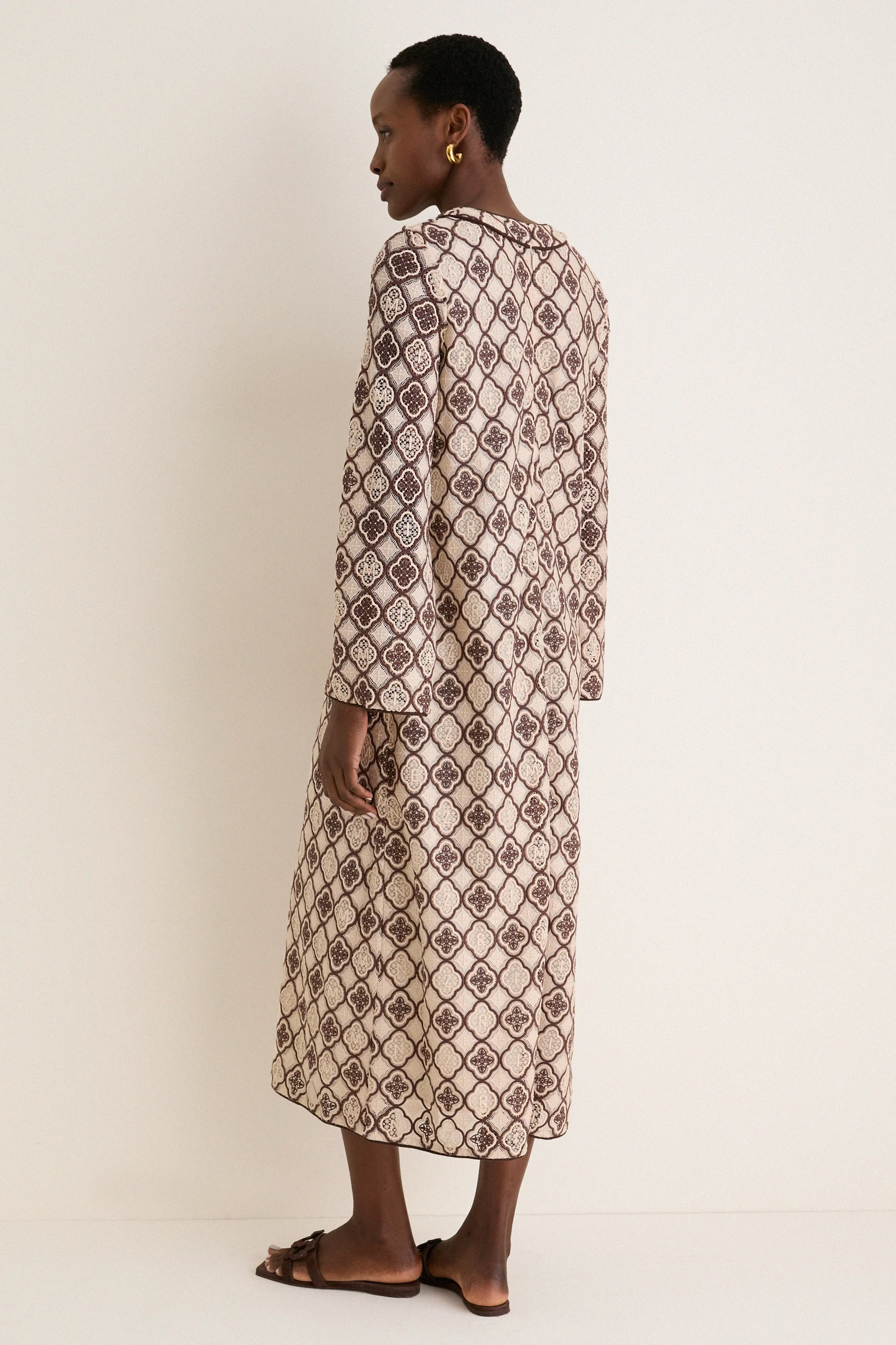 Chocolate Cream Luna Guipure Midi Dress sold by Tuckernuck product image thumbnail 5