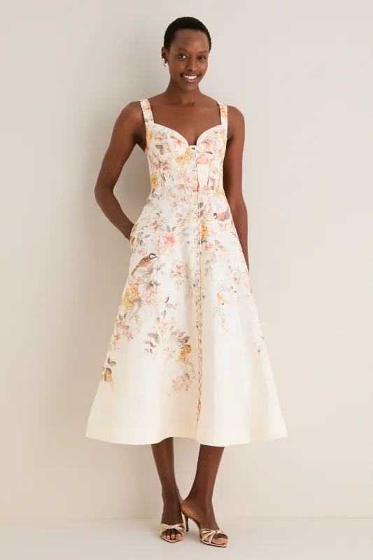 Cream Songbird Luna Buttoned Picnic Dress made by Zimmermann