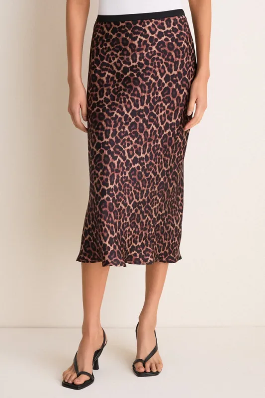 Black and Brown Printed Bar Silk Skirt sold by Tuckernuck