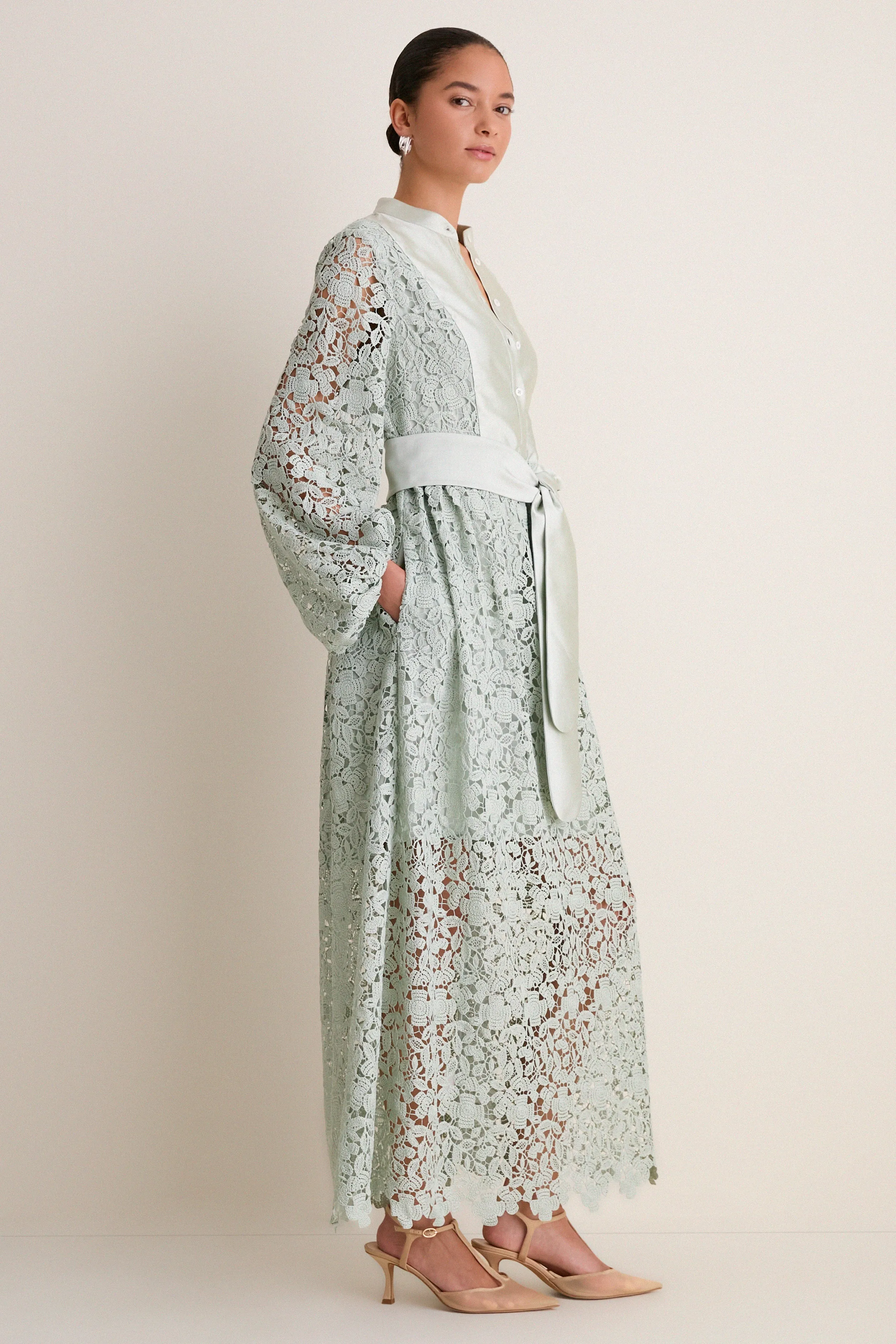 Sage Lace Calliope Dress sold by Tuckernuck product image thumbnail 4