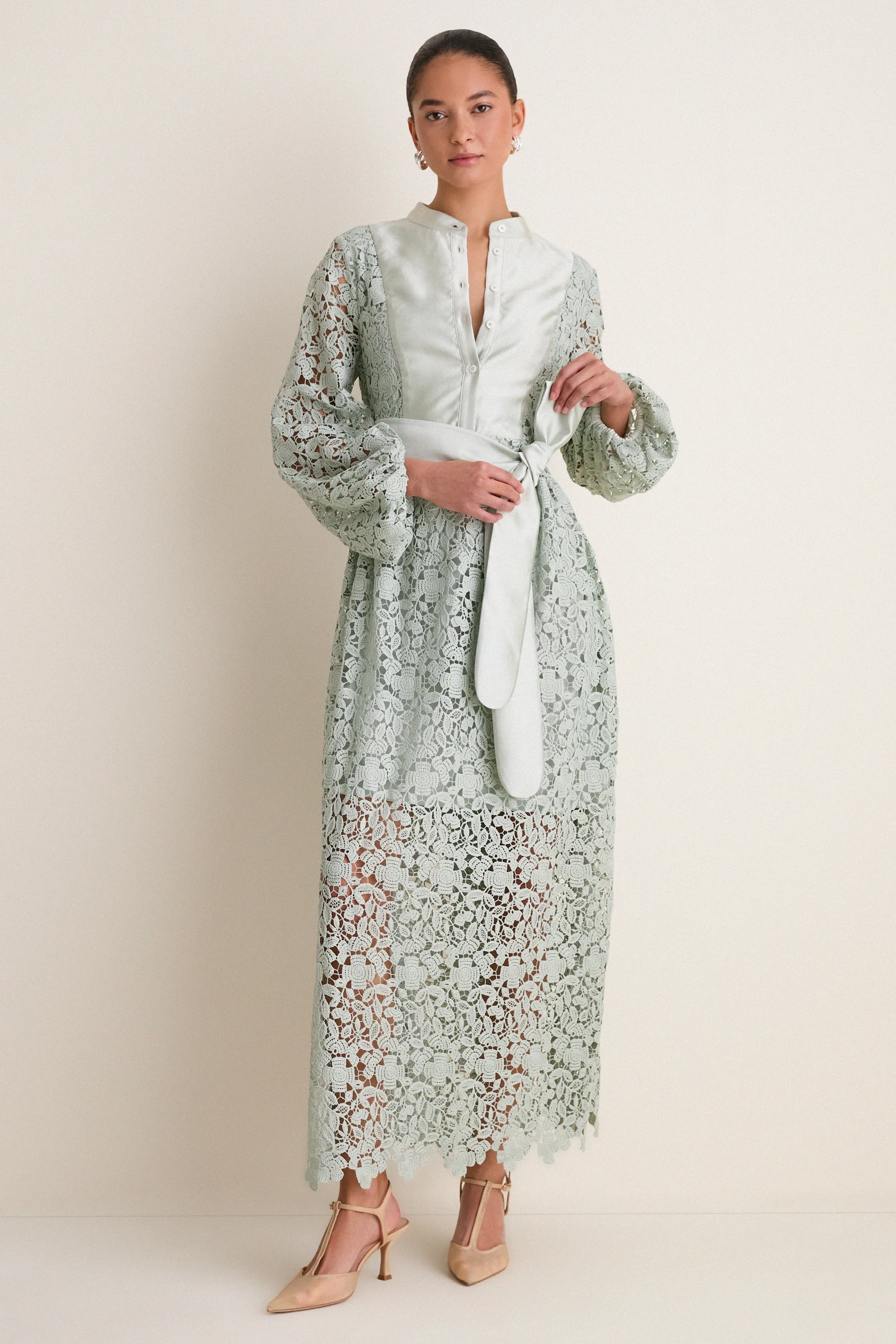 Sage Lace Calliope Dress sold by Tuckernuck